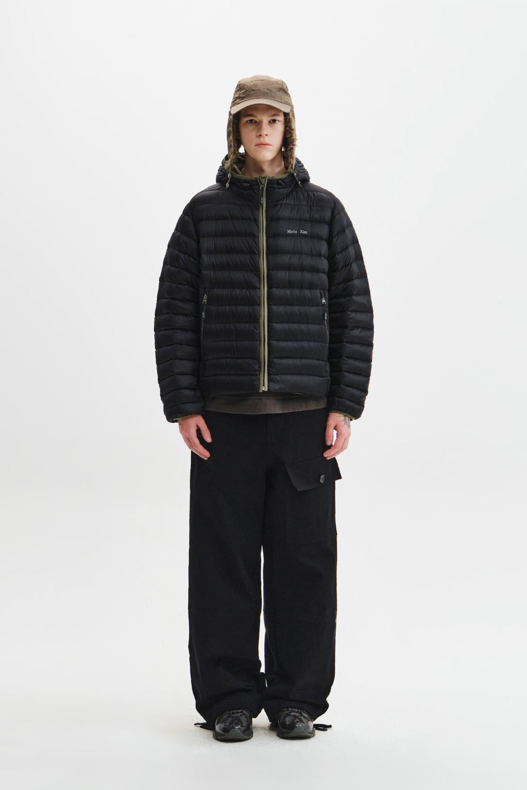 Matin Kim - Contrast Trim Light Down Hoody Jumper (Black) product image 8 | TRAB K-Fashion Australia