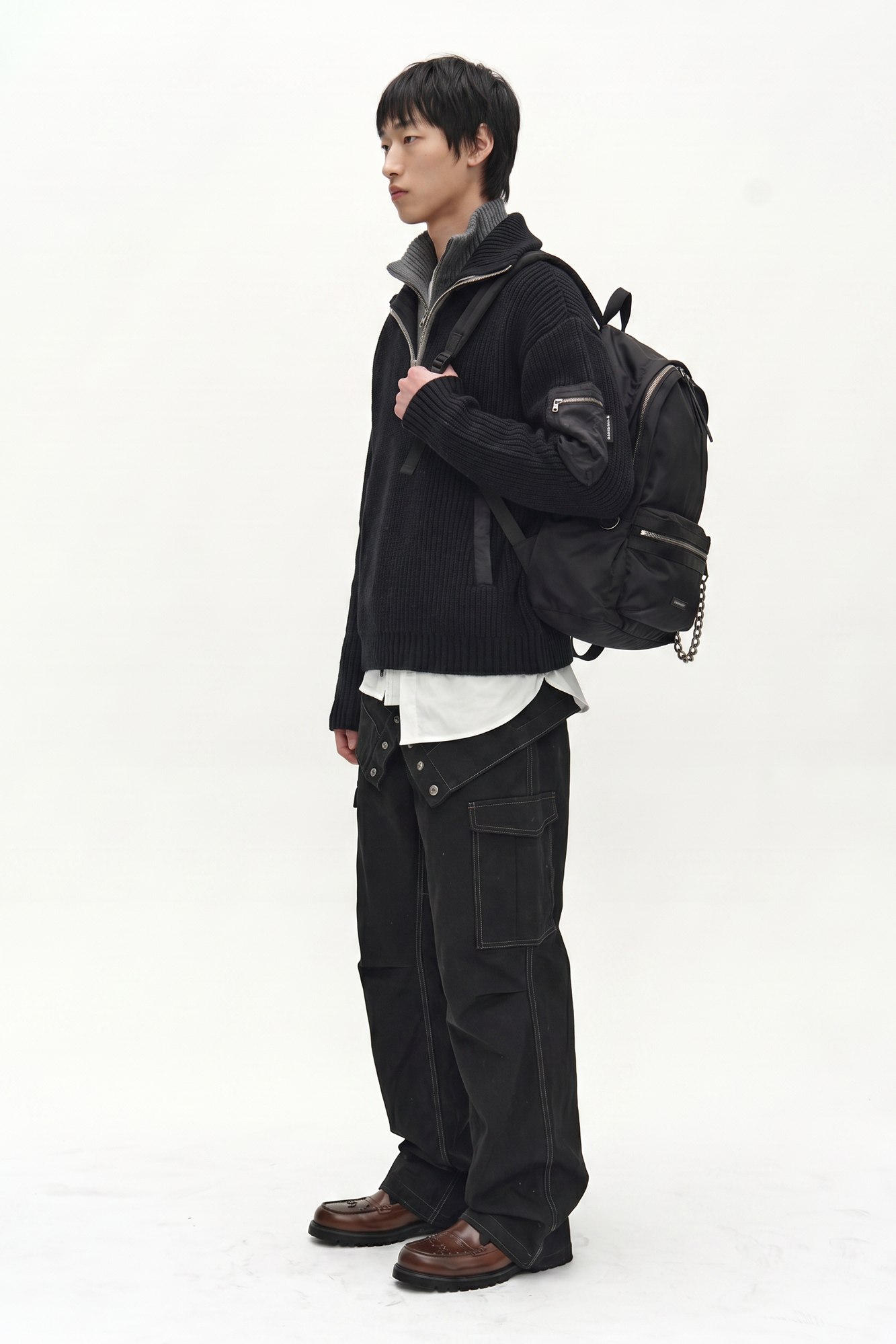 Andersson Bell - Unisex Urban Nylon Chain Backpack (Black) product image 2 | TRAB K-Fashion Australia