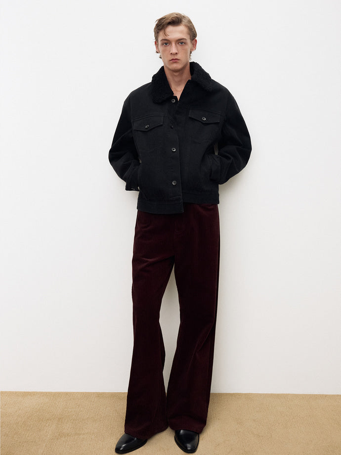 Tonywack - Wool Shearling Collar Denim Jacket (Washed Black) product image 11 | TRAB K-Fashion Australia