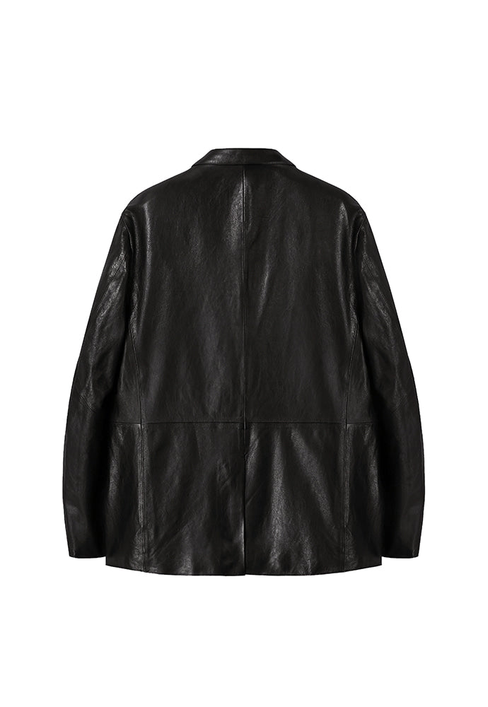 Art if acts - Vegetable Leather Cutting Blazer_Italy Lambskin (Black) product image 7 | TRAB K-Fashion Australia