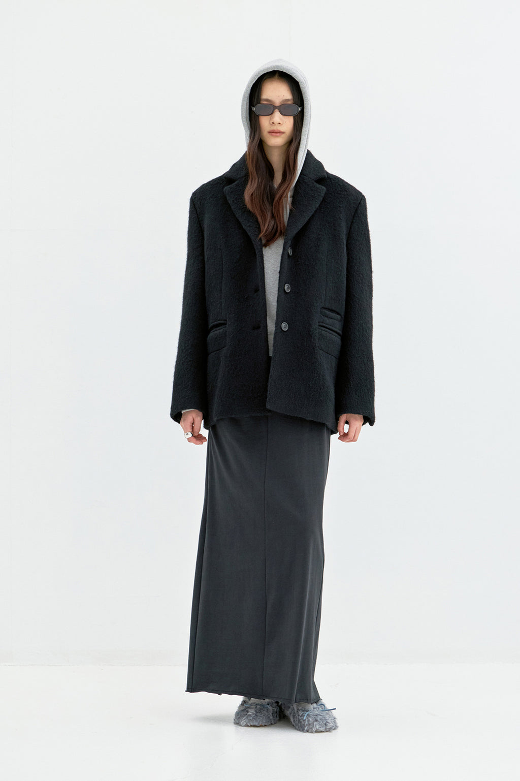 Coor - Hairy Double Welt Pocket Blazer (Black) product image 2 | TRAB K-Fashion Australia