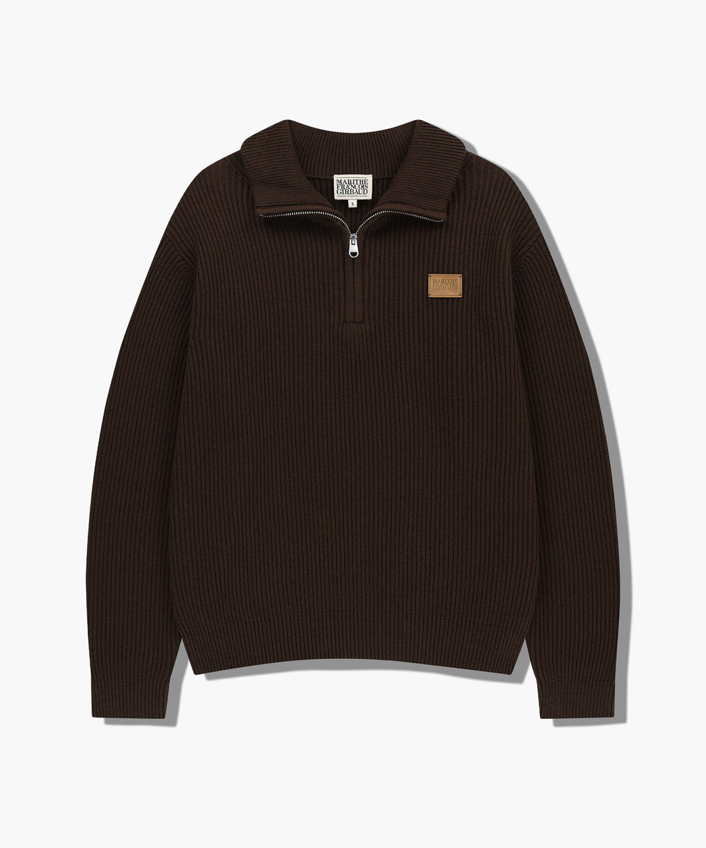 Marithe & Francois Girbaud - Half Neck Zipup Knit (Dark Brown) product image 6 | TRAB K-Fashion Australia