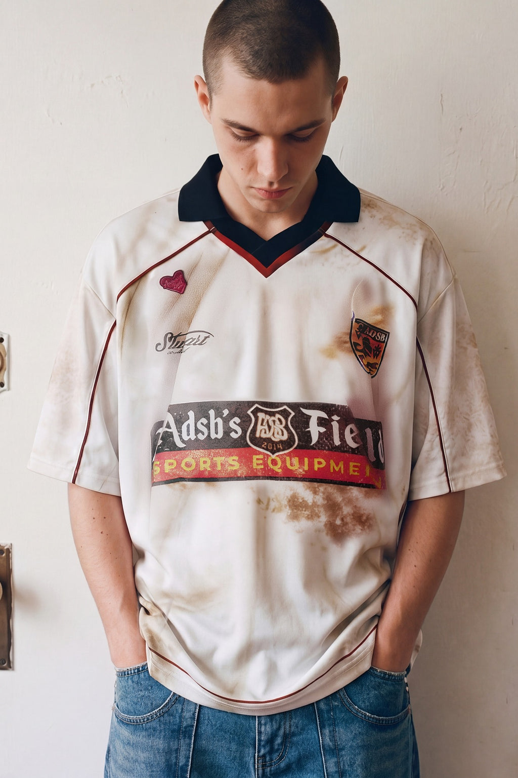 Andersson Bell - Dust Printed Football Jersey T-Shirt (White) product image 1 | TRAB K-Fashion Australia