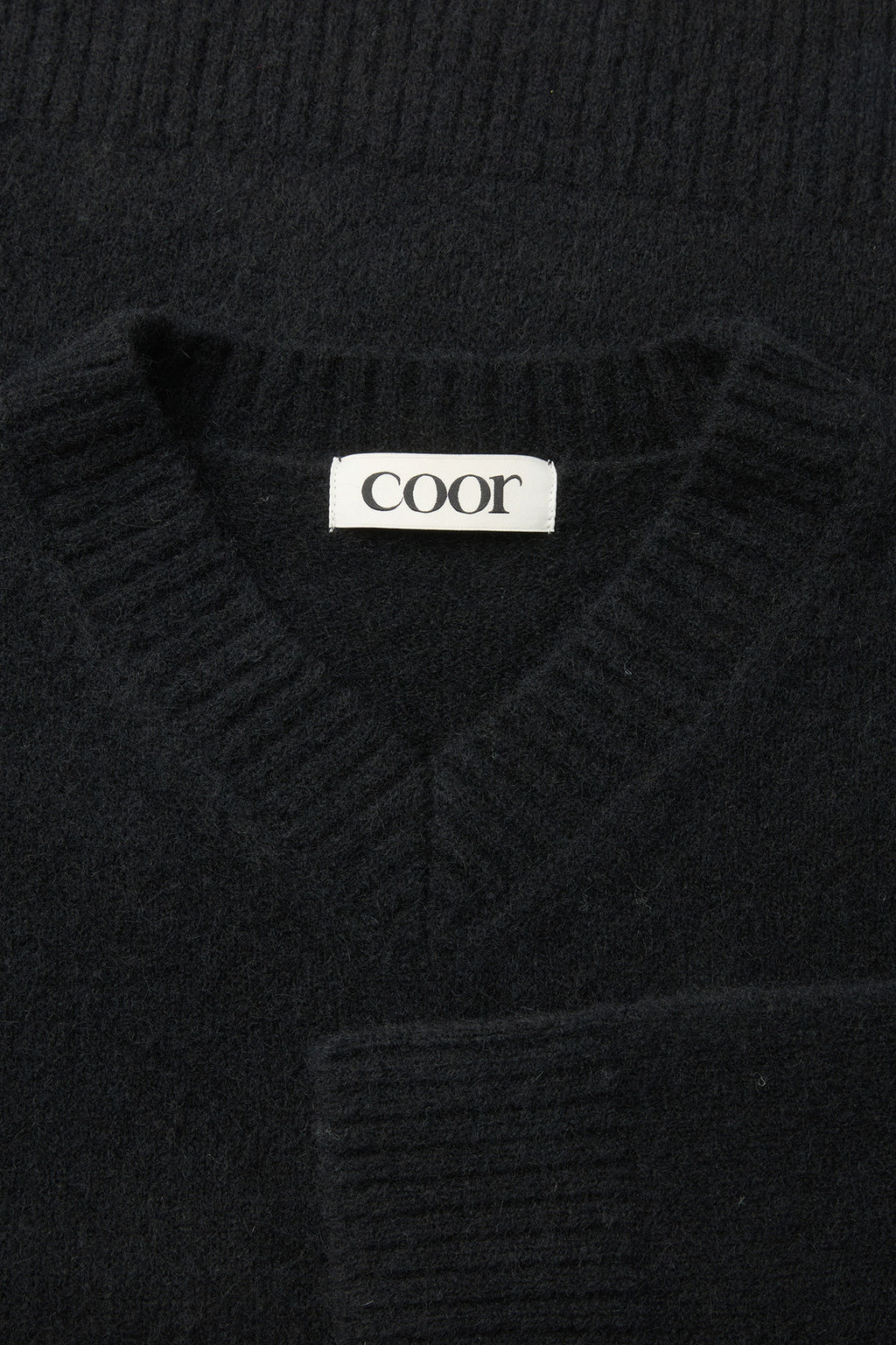Coor - Wool Blend Hairy V-Neck Sweater (Black) product image 5 | TRAB K-Fashion Australia