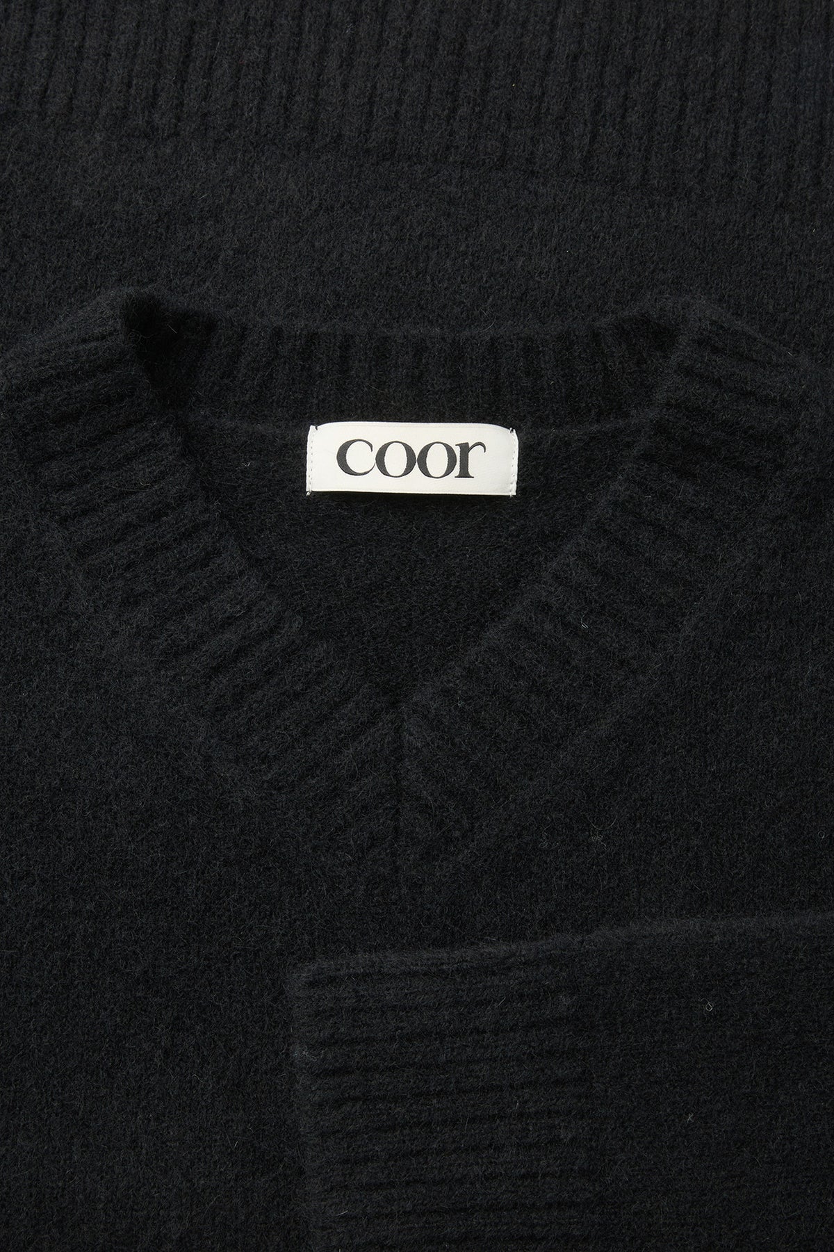 Coor - Wool Blend Hairy V-Neck Sweater (Black) product image 5 | TRAB K-Fashion Australia