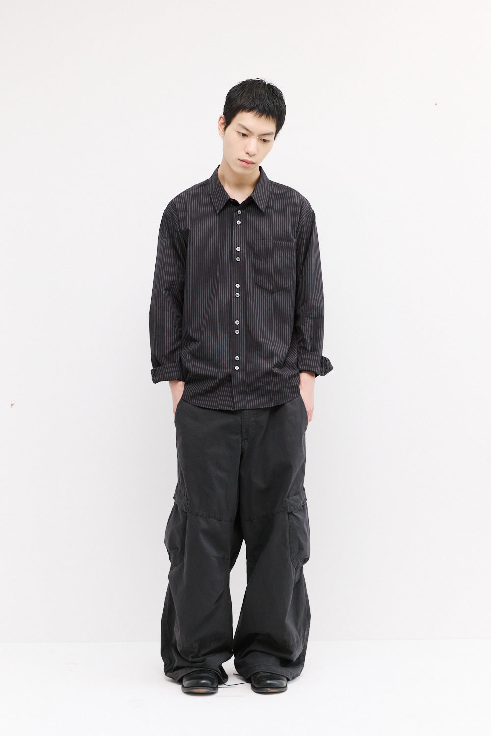 Hatchingroom - Rana Shirt Pin Stripe (Black) product image 7 | TRAB K-Fashion Australia