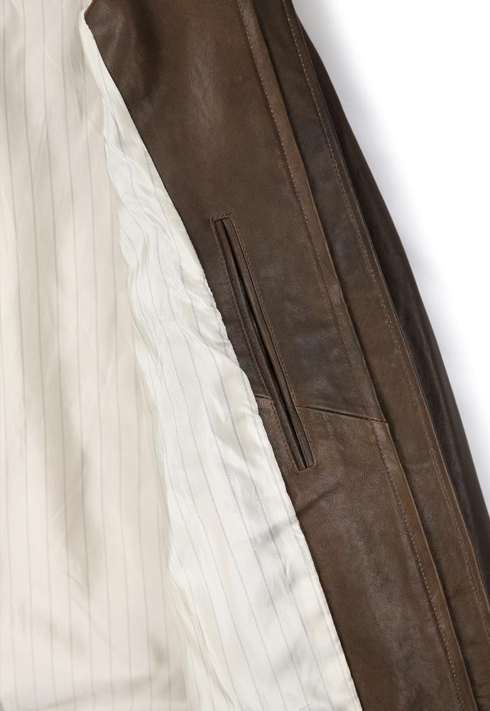 Art if acts - Stand Collar Leather Blouson Italy Vegetable Leather (Cloud Brown) product image 12 | TRAB K-Fashion Australia