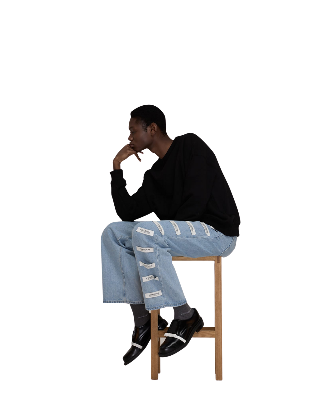 Kimhe Kim - Heart Embroidered Sweatshirt (Black) product image 10 | TRAB K-Fashion Australia