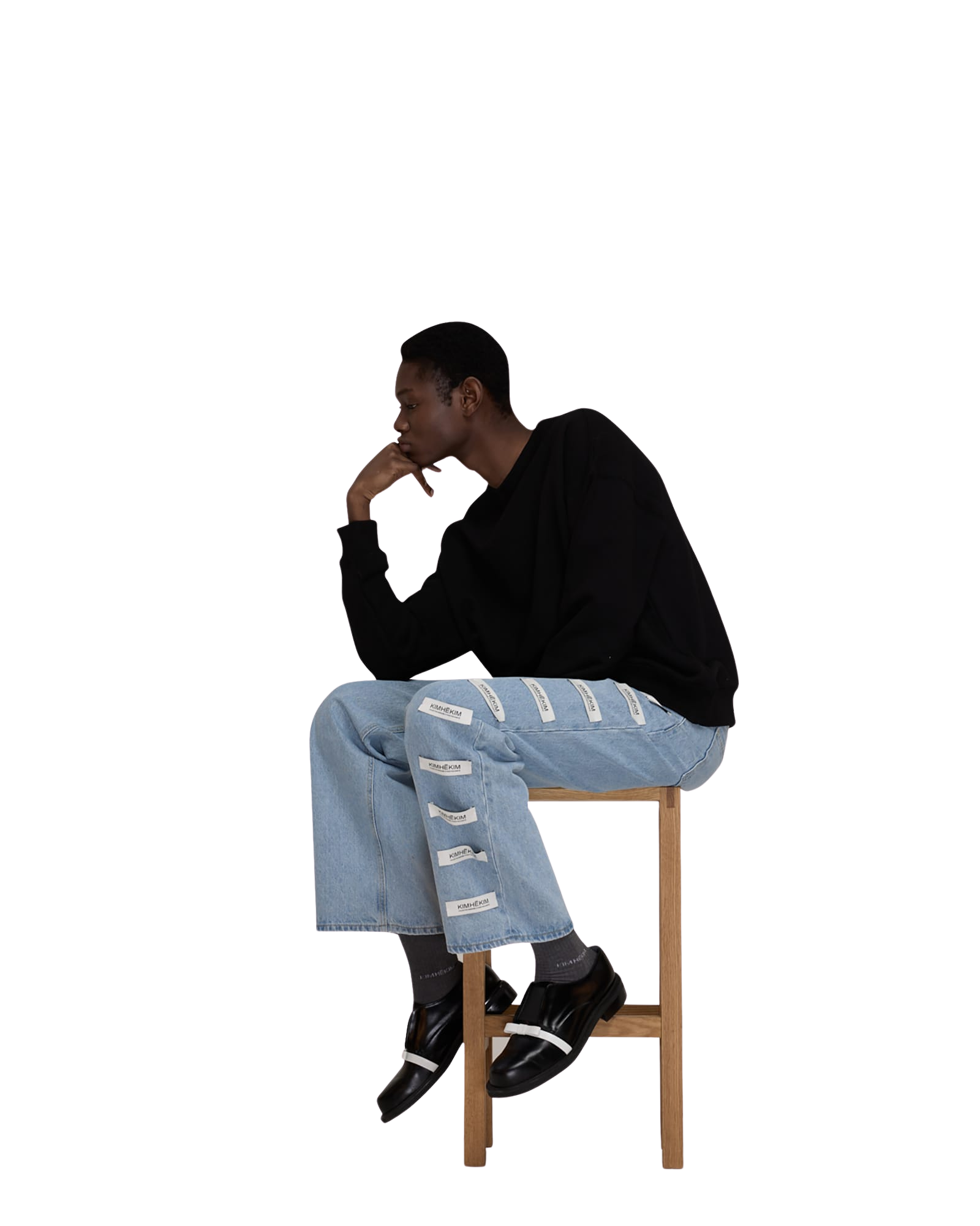 Kimhe Kim - Heart Embroidered Sweatshirt (Black) product image 10 | TRAB K-Fashion Australia
