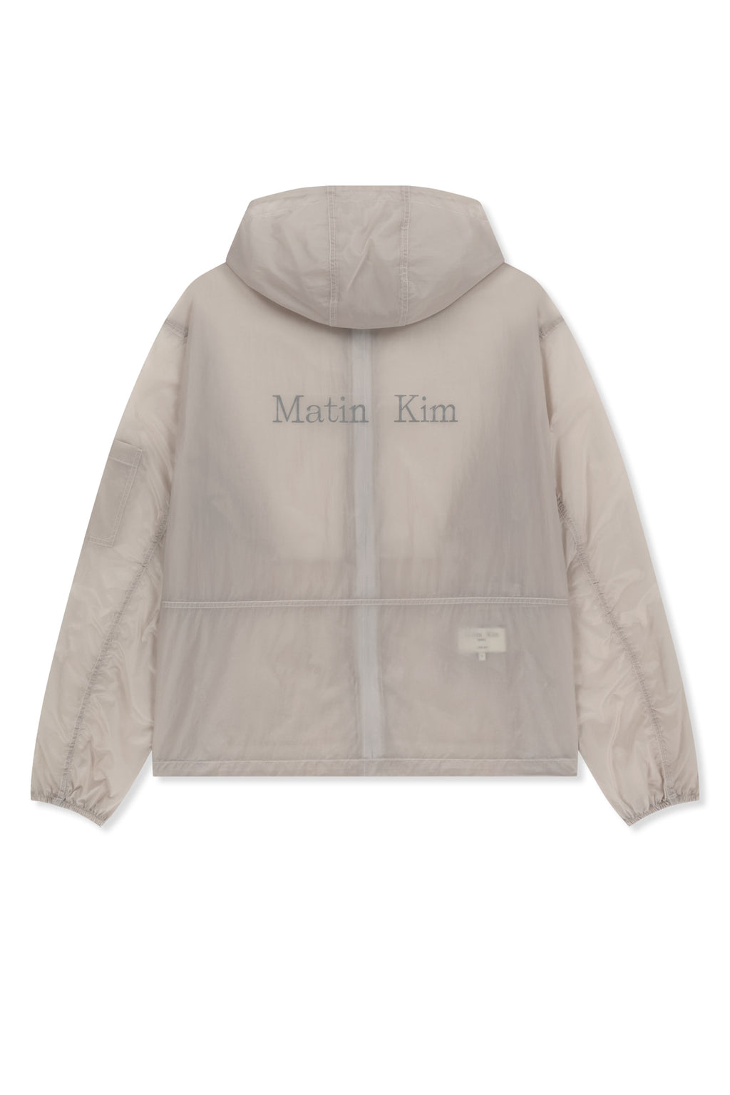 Matin Kim - Back Logo Hoody Windbreaker (Light Grey) product image 3 | TRAB K-Fashion Australia