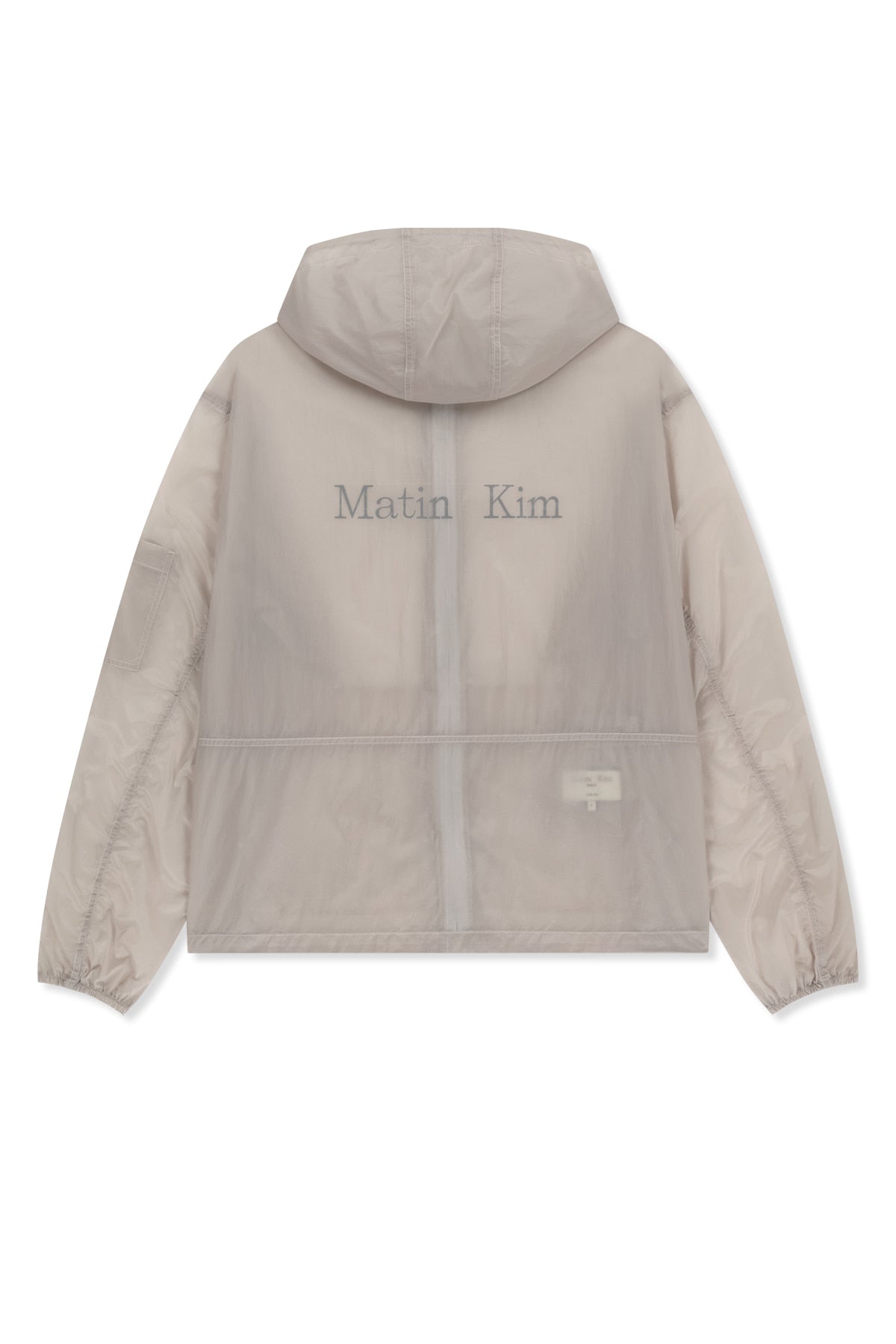 Matin Kim - Back Logo Hoody Windbreaker (Light Grey) product image 3 | TRAB K-Fashion Australia