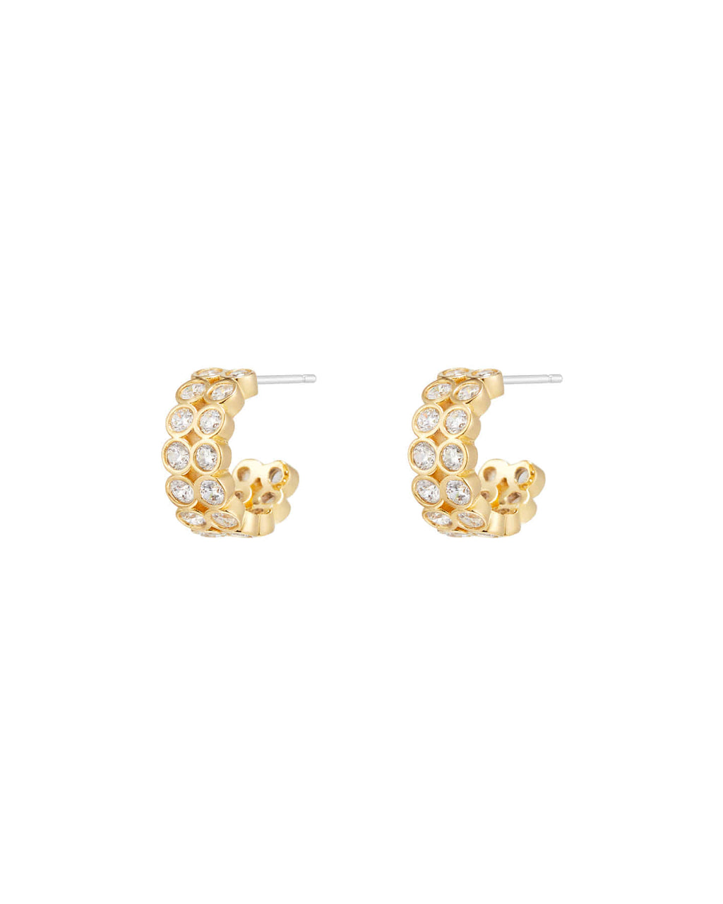 Numbering - Double Row Bezel Set Hoop Earrings #3202 product image 5 | TRAB K-Fashion Australia