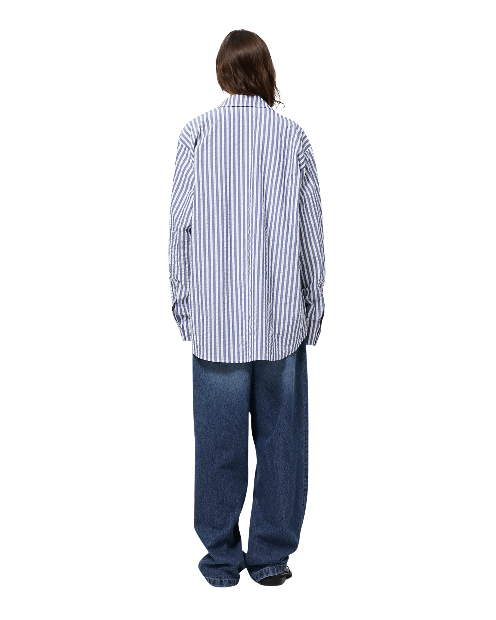 Kimhe Kim - Stripped Label Shirt (Blue) product image 4 | TRAB K-Fashion Australia