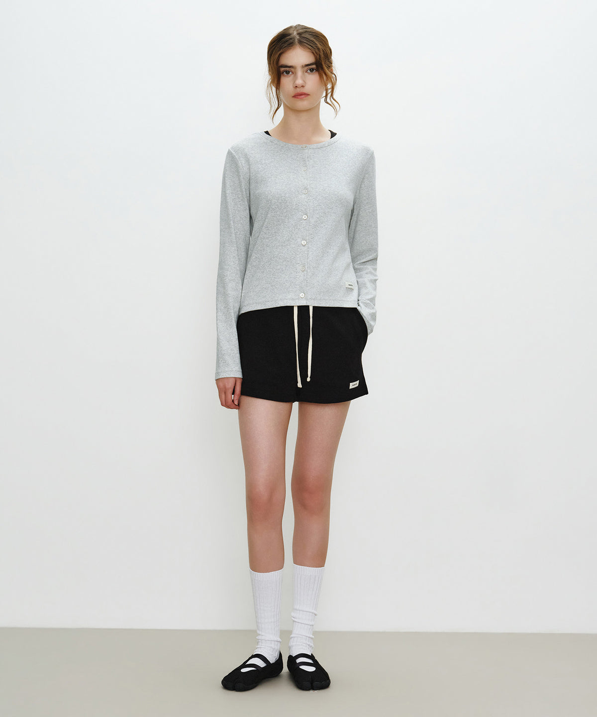 Marithe & Francois Girbaud - Basic Cotton Cardigan (Light Heather Gray) product image 4 | TRAB K-Fashion Australia