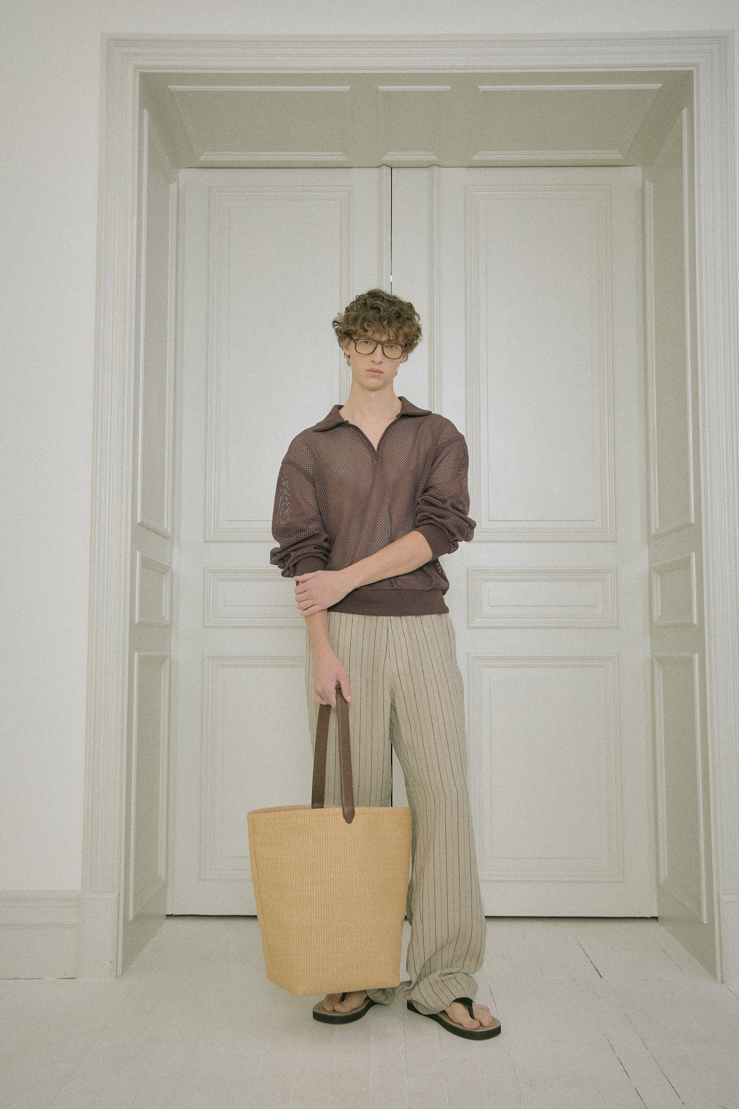 Stu - Stripe Linen Pants (Beige) product image 6 | TRAB K-Fashion Australia