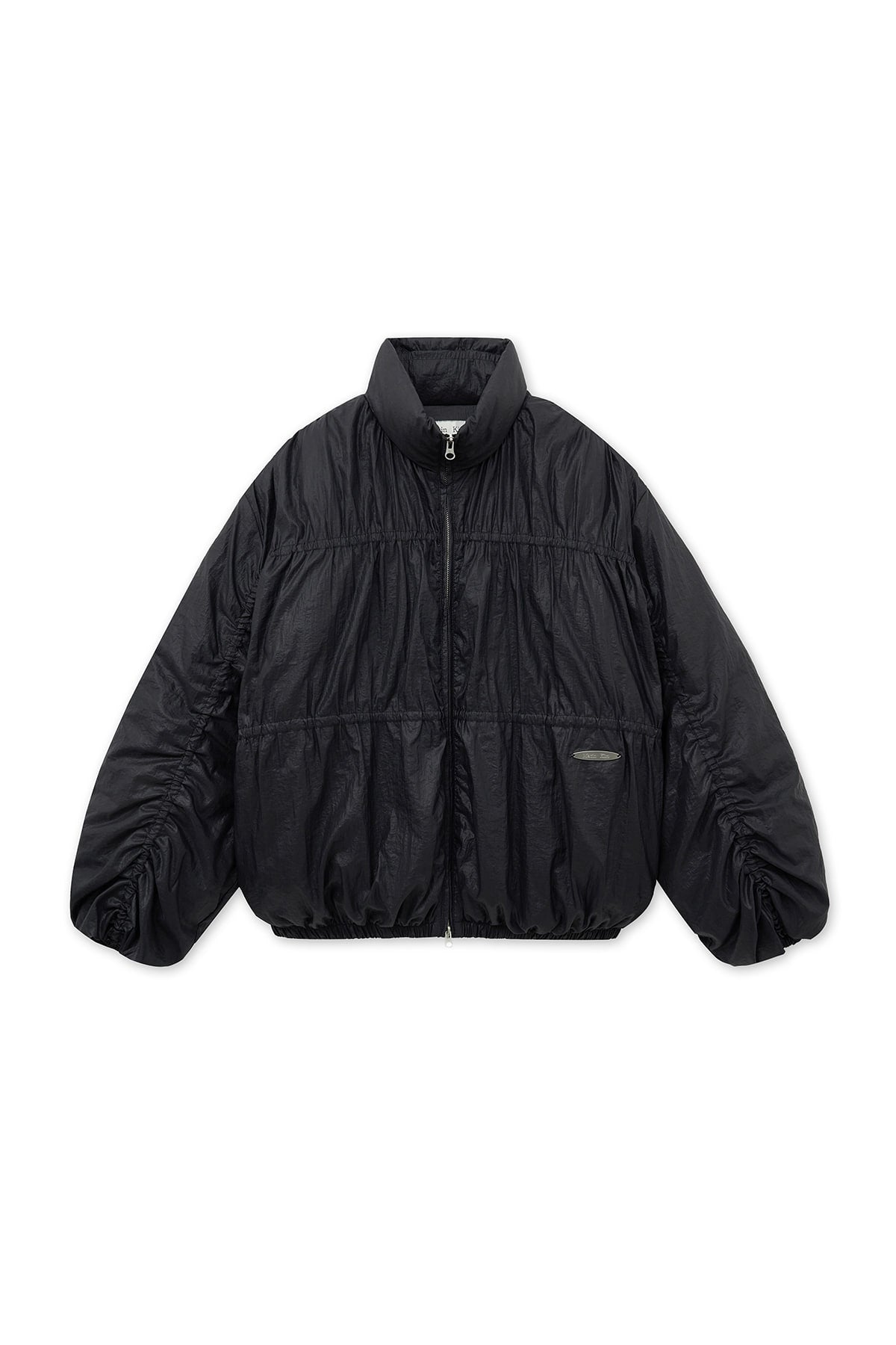 Matin Kim - High Neck Shirring Down Jumper (Black) product image 2 | TRAB K-Fashion Australia