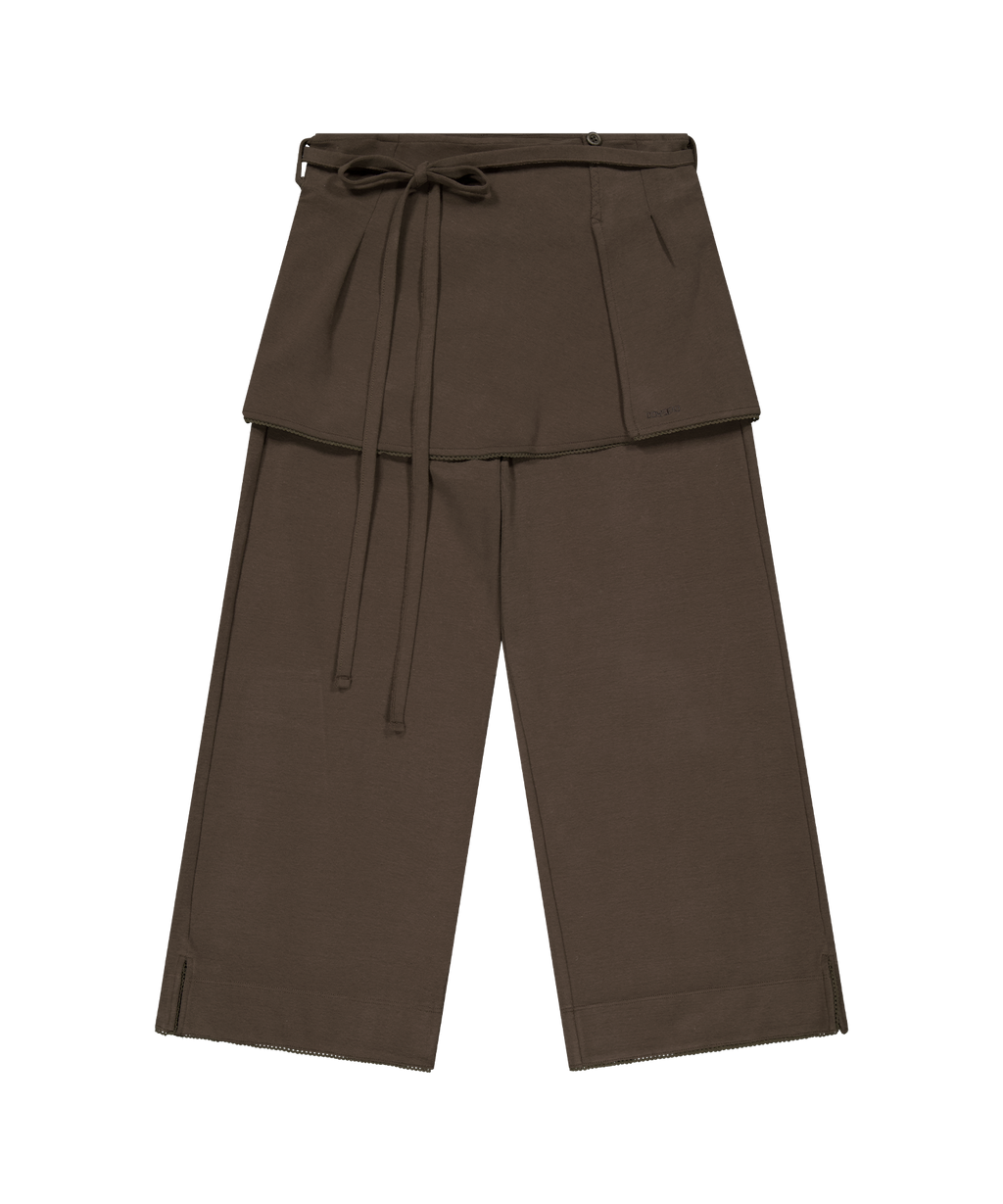 Coyseio - Soft Cropped Skirt Pants (Brown) product image 1 | TRAB K-Fashion Australia