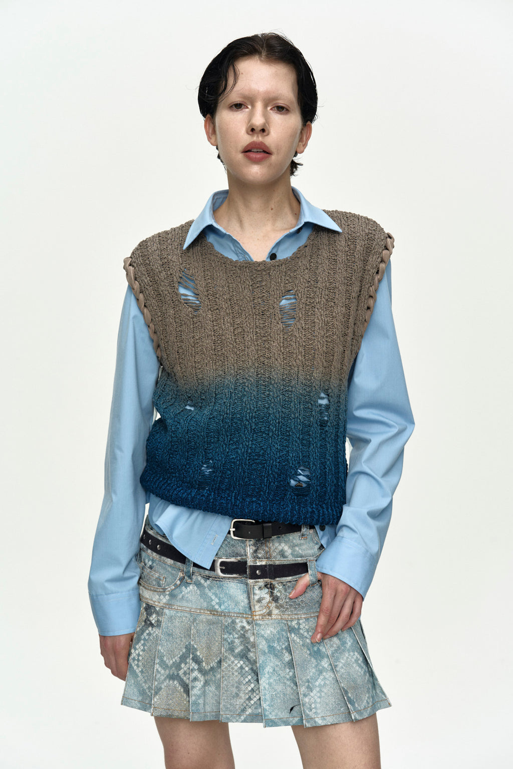 Andersson Bell - Python Fade Denim Printed Skirt (Blue) product image 10 | TRAB K-Fashion Australia