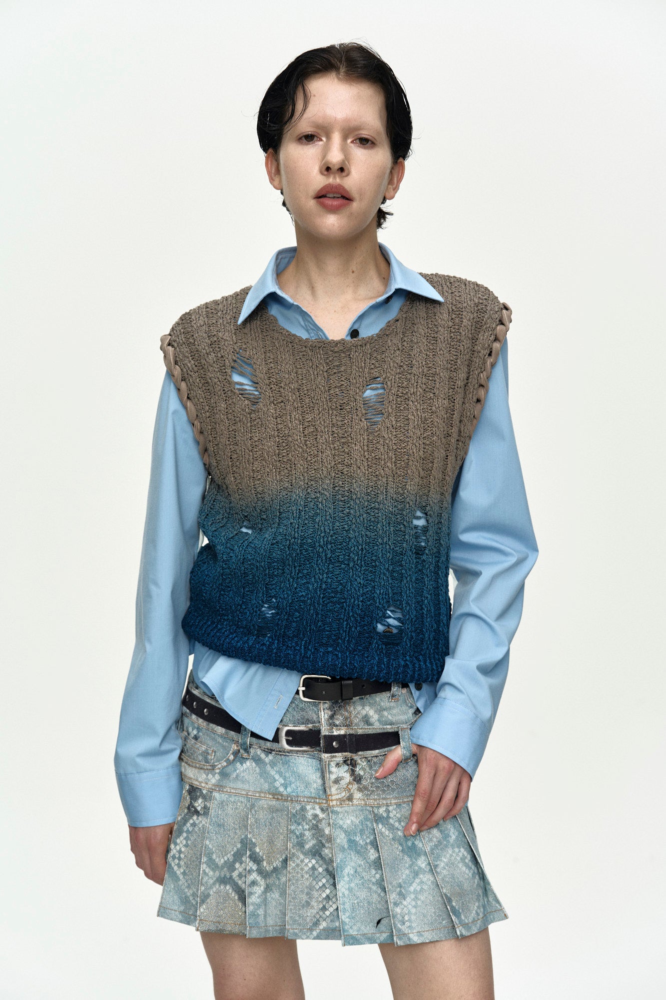 Andersson Bell - Python Fade Denim Printed Skirt (Blue) product image 10 | TRAB K-Fashion Australia