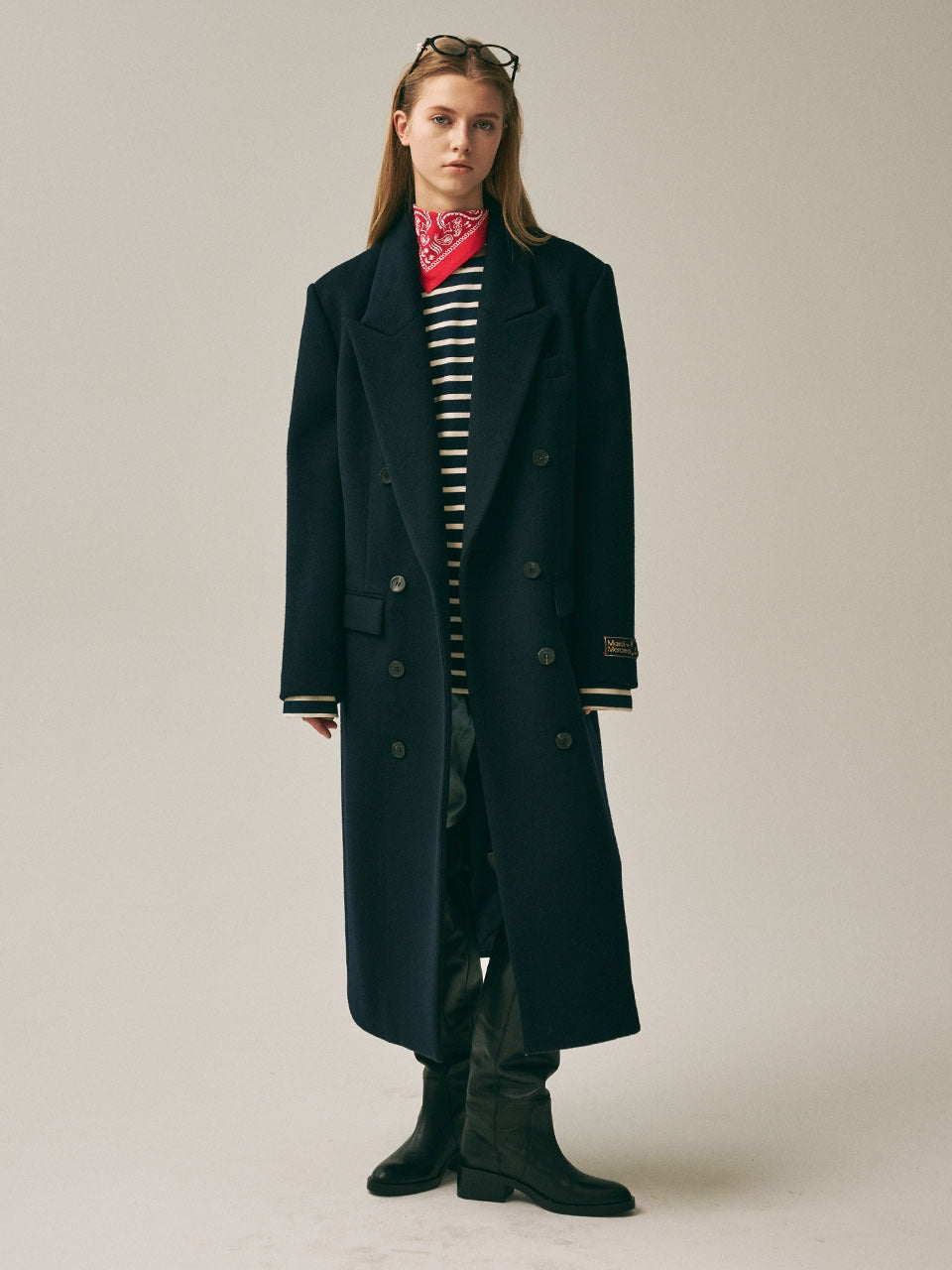 Mardi Mercredi - Wool Classic Double Breasted Coat (Navy) product image 1 | TRAB K-Fashion Australia