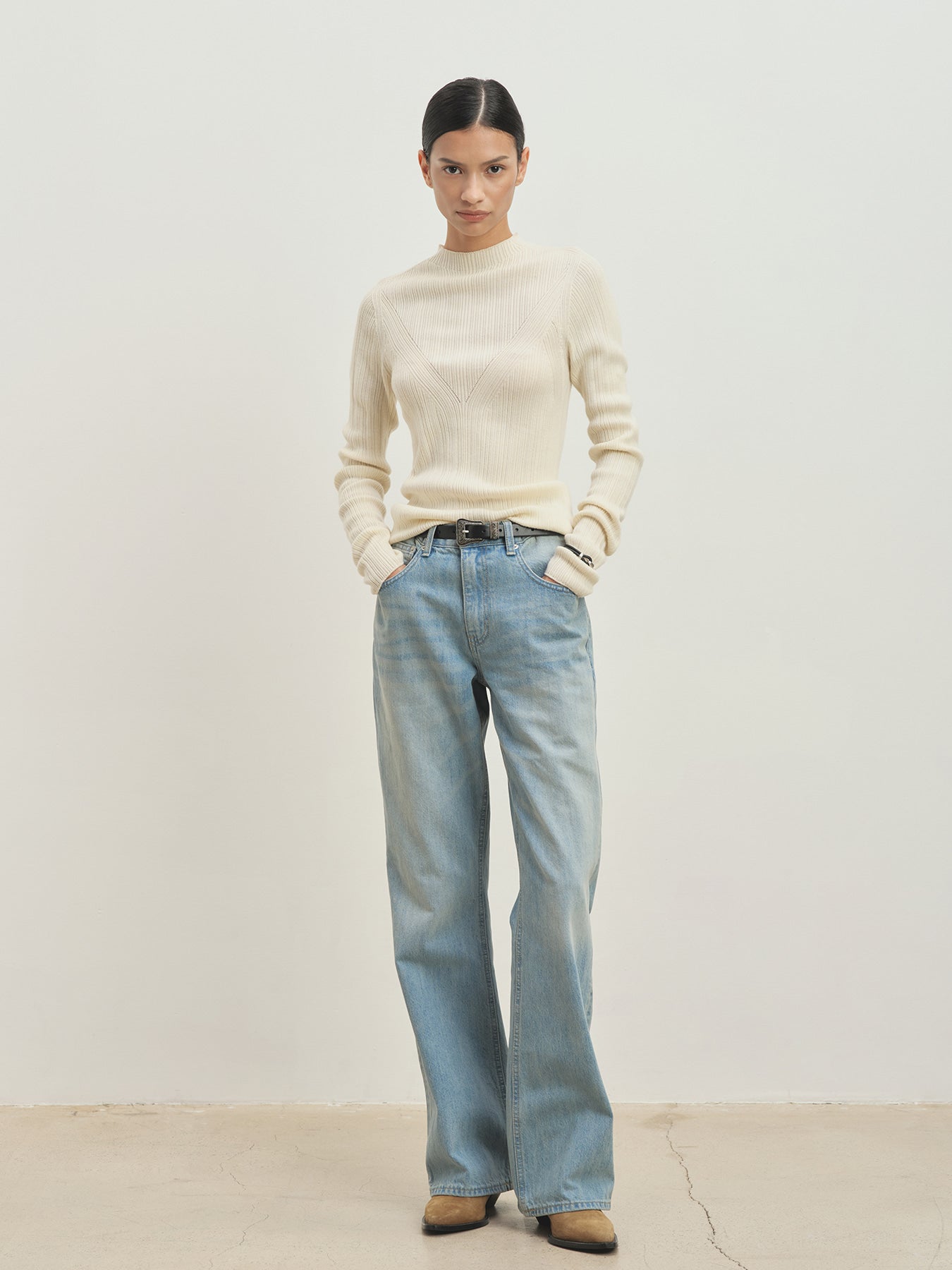 Tonywack - Wool Slim-Fit High-Neck Top (Ivory) product image 1 | TRAB K-Fashion Australia