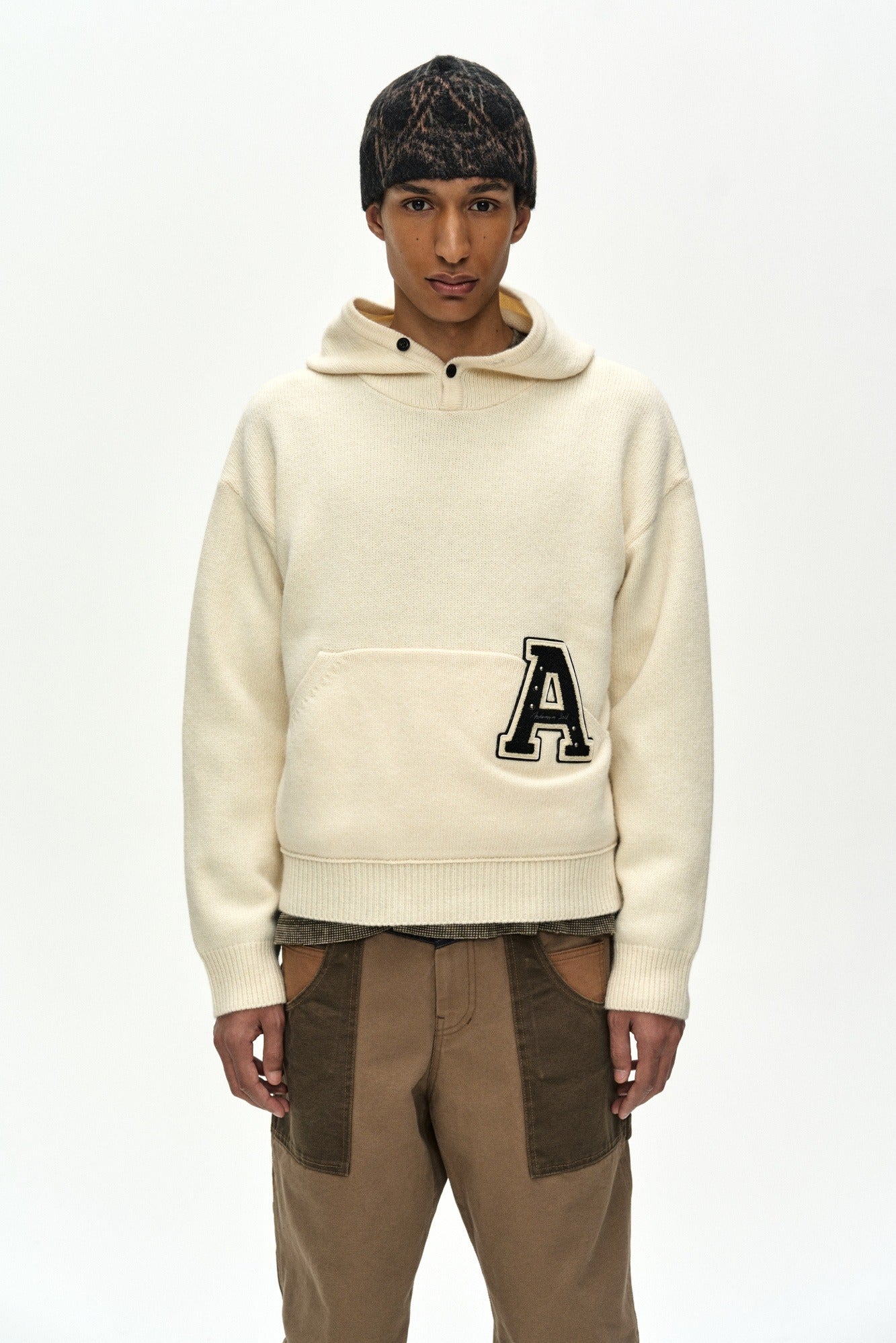 Andersson Bell - Unisex Adsb Geometric Wool Beanie (black/beige) (Black/Beige) product image 1 | TRAB K-Fashion Australia
