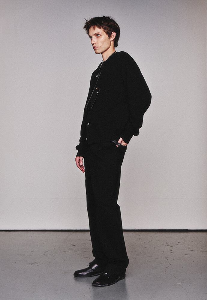 Art if acts - Wholegarment Round Neck Cardigan (Black) product image 2 | TRAB K-Fashion Australia