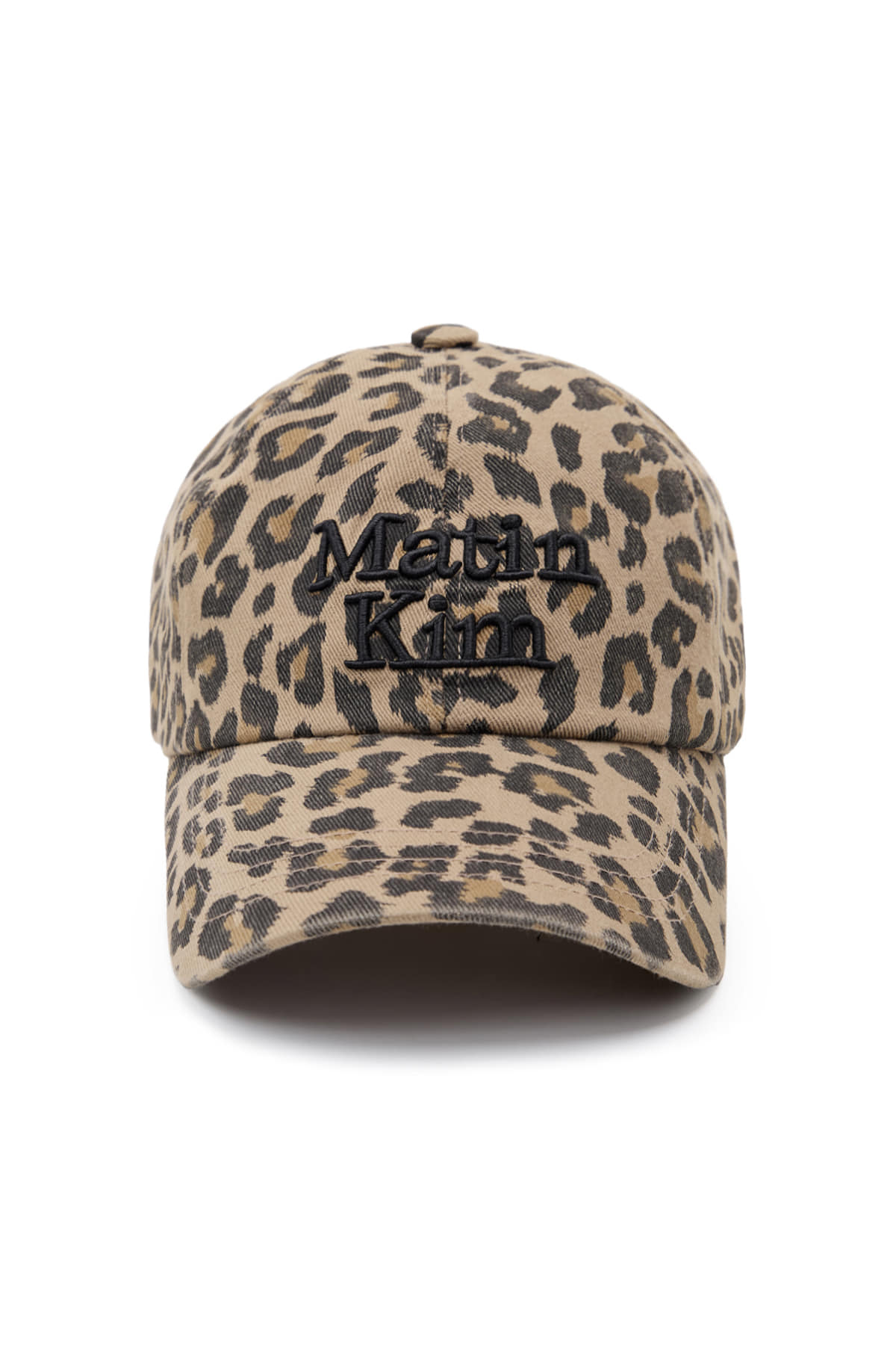 Matin Kim - Matin Leopard Volume Logo Ball Cap (Dark Beige) product image 1 | TRAB K-Fashion Australia