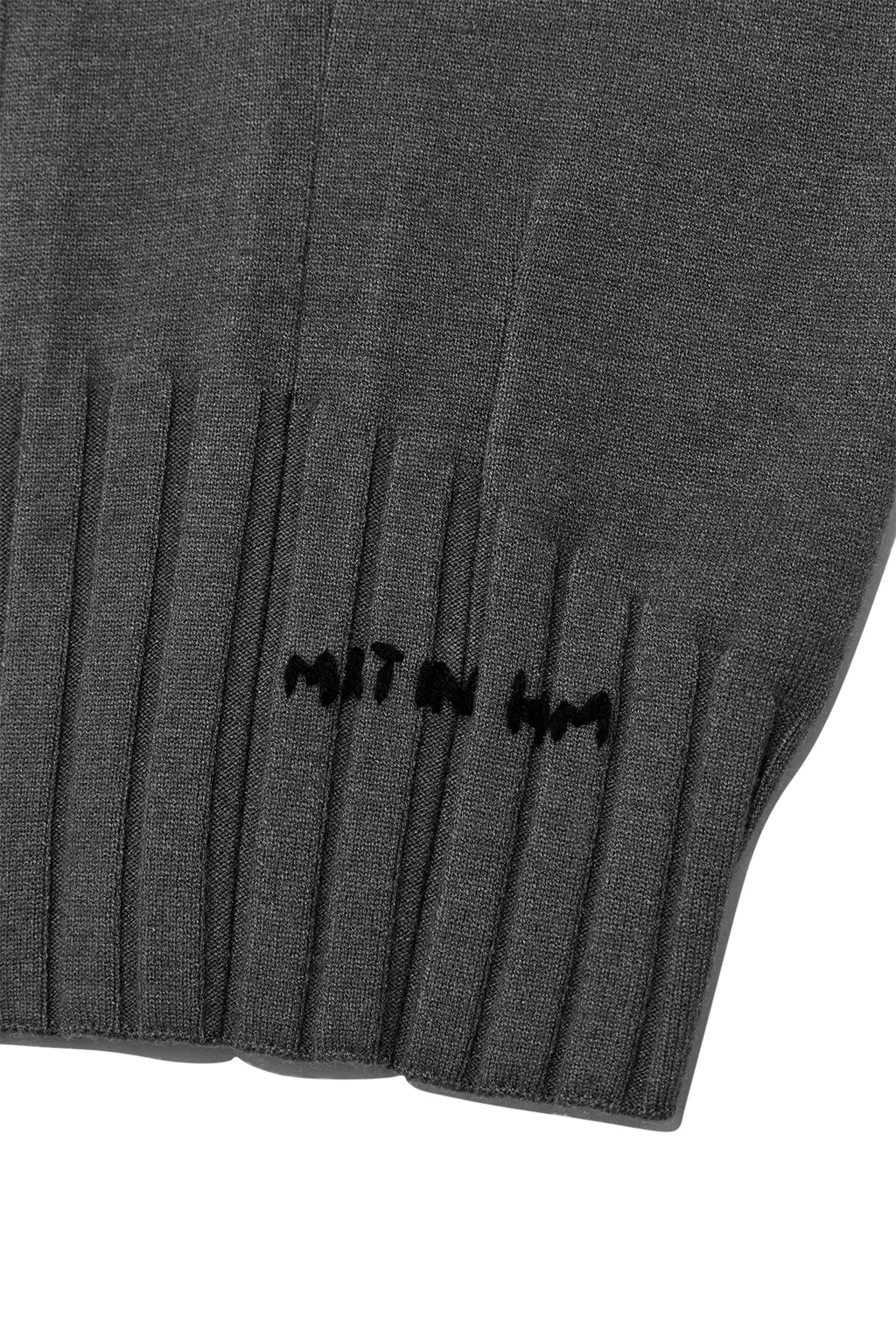 Matin Kim - Round Neck Zip Up Crop Cardigan (Charcoal) product image 4 | TRAB K-Fashion Australia