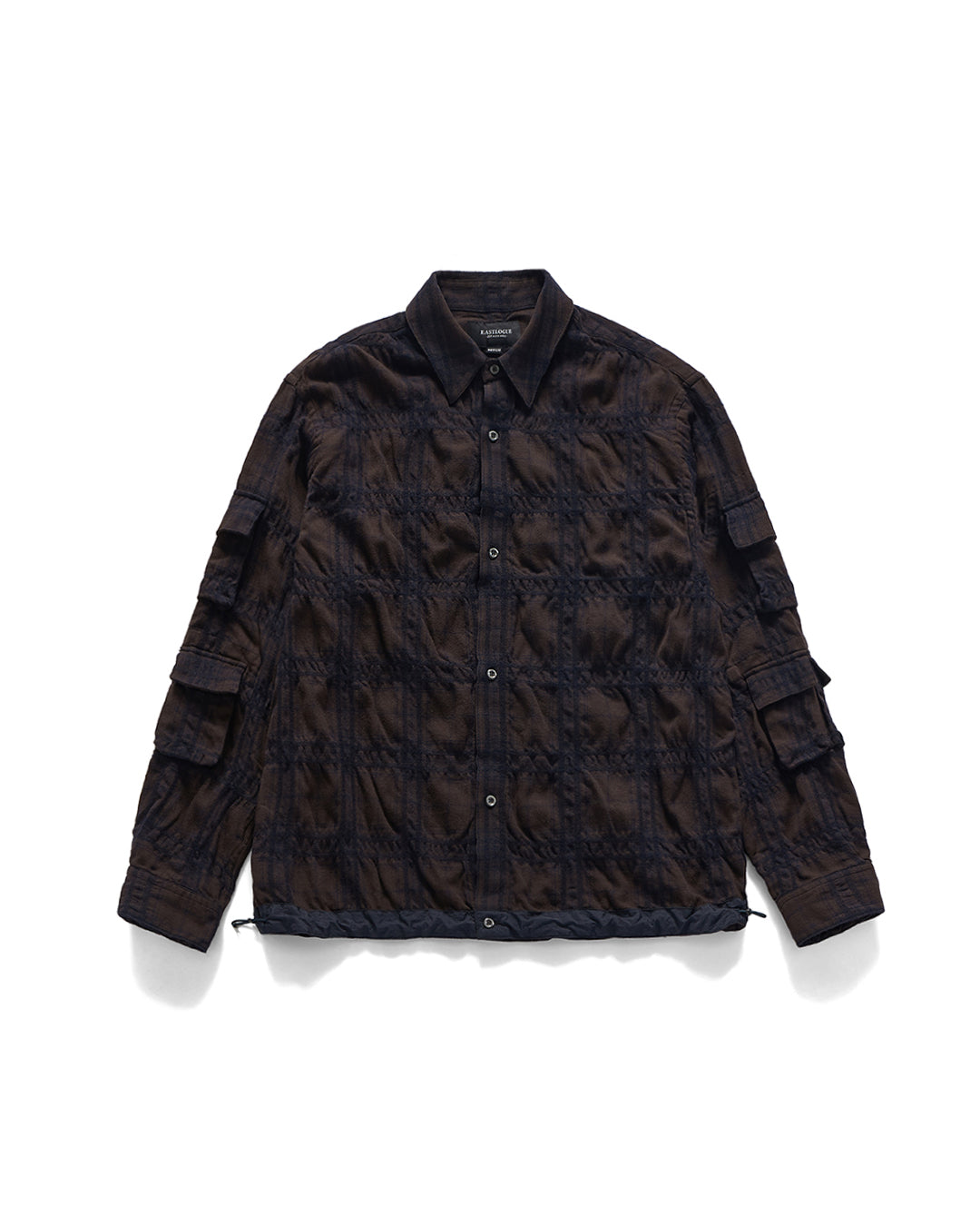 Eastlogue - Magazine Pouch Shirts (Brown Navy Check) product image 1 | TRAB K-Fashion Australia