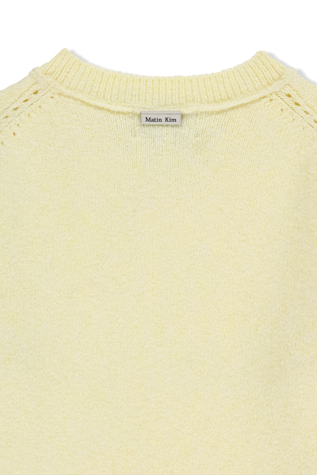 Matin Kim - Distressed Hem V Neck Knit Pullover (Light Yellow) product image 5 | TRAB K-Fashion Australia
