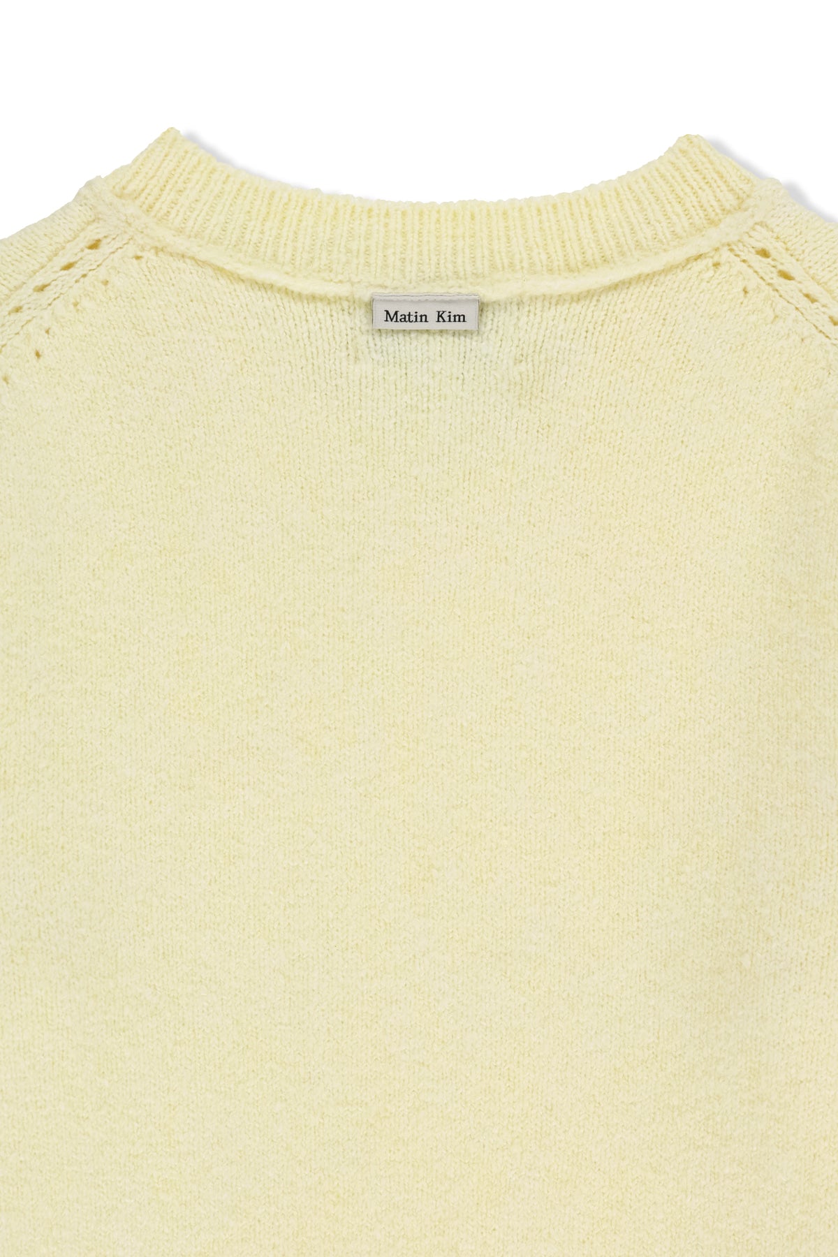 Matin Kim - Distressed Hem V Neck Knit Pullover (Light Yellow) product image 5 | TRAB K-Fashion Australia