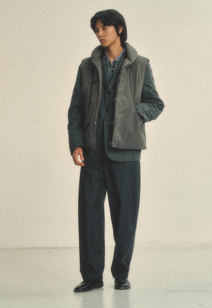 Art if acts - Shawl Collar Down Vest (Charcoal) product image 5 | TRAB K-Fashion Australia