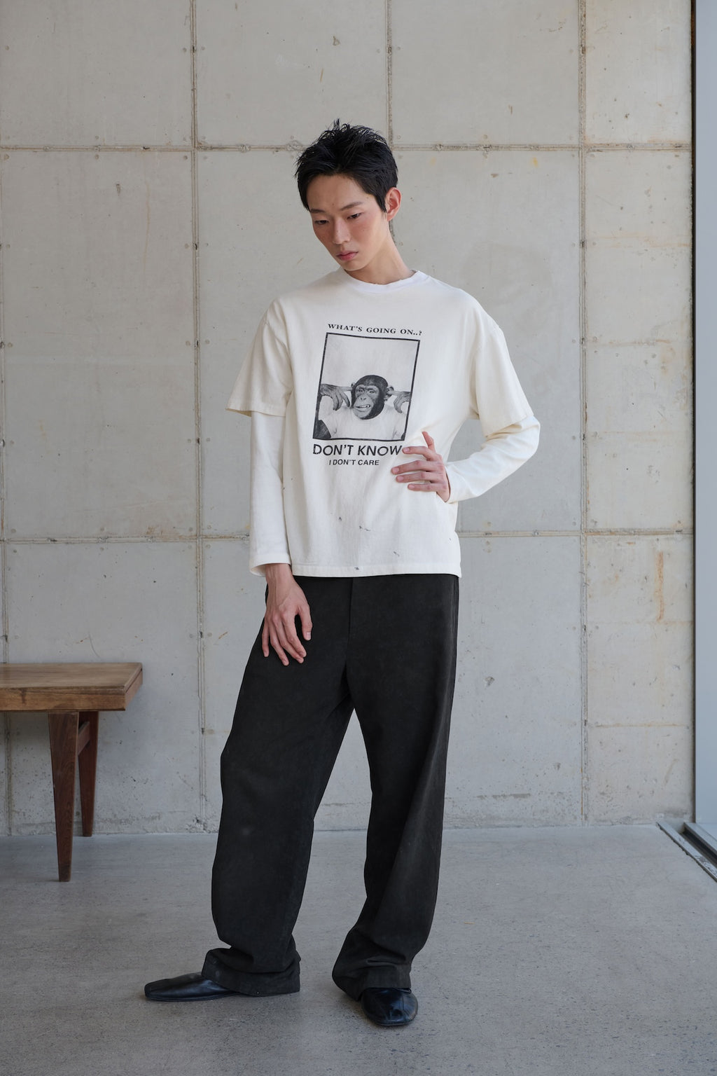 STU - Monkey T-shirt (Ivory) product image 2 | TRAB K-Fashion Australia