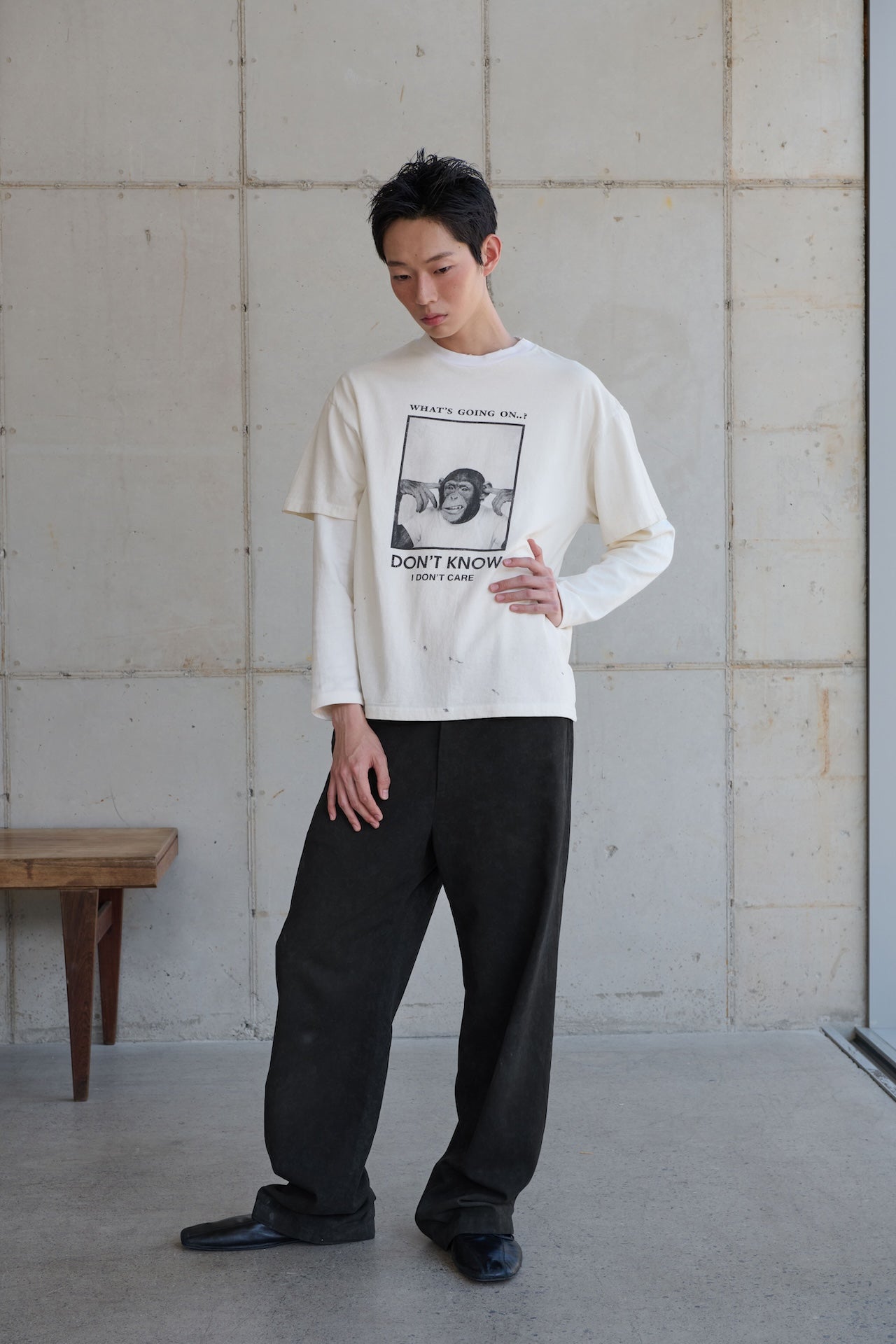 STU - Monkey T-shirt (Ivory) product image 2 | TRAB K-Fashion Australia