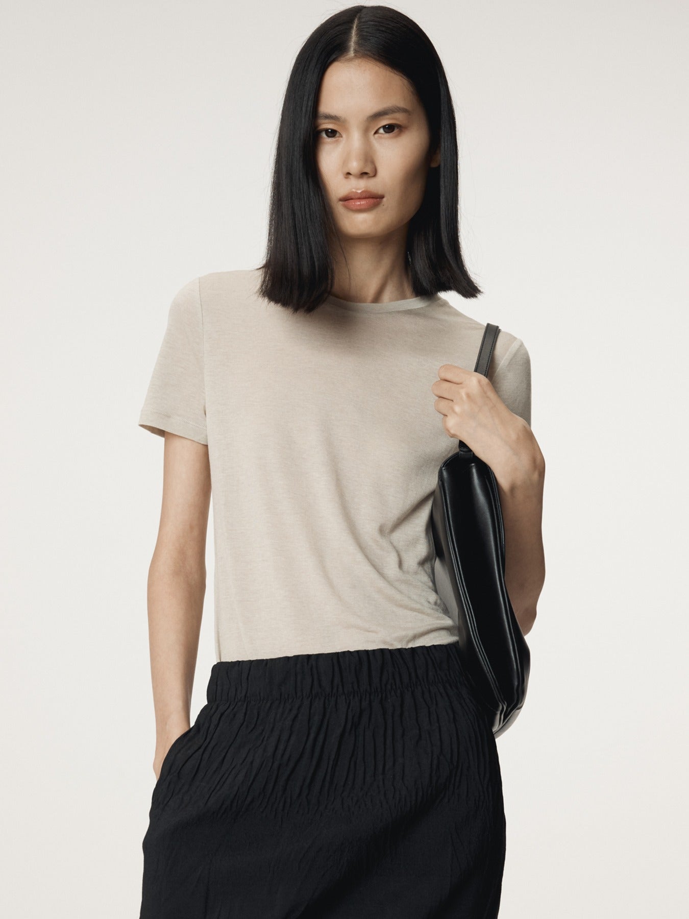 Recto - Baby Jersey T-Shirt (Greige) product image 1 | TRAB K-Fashion Australia