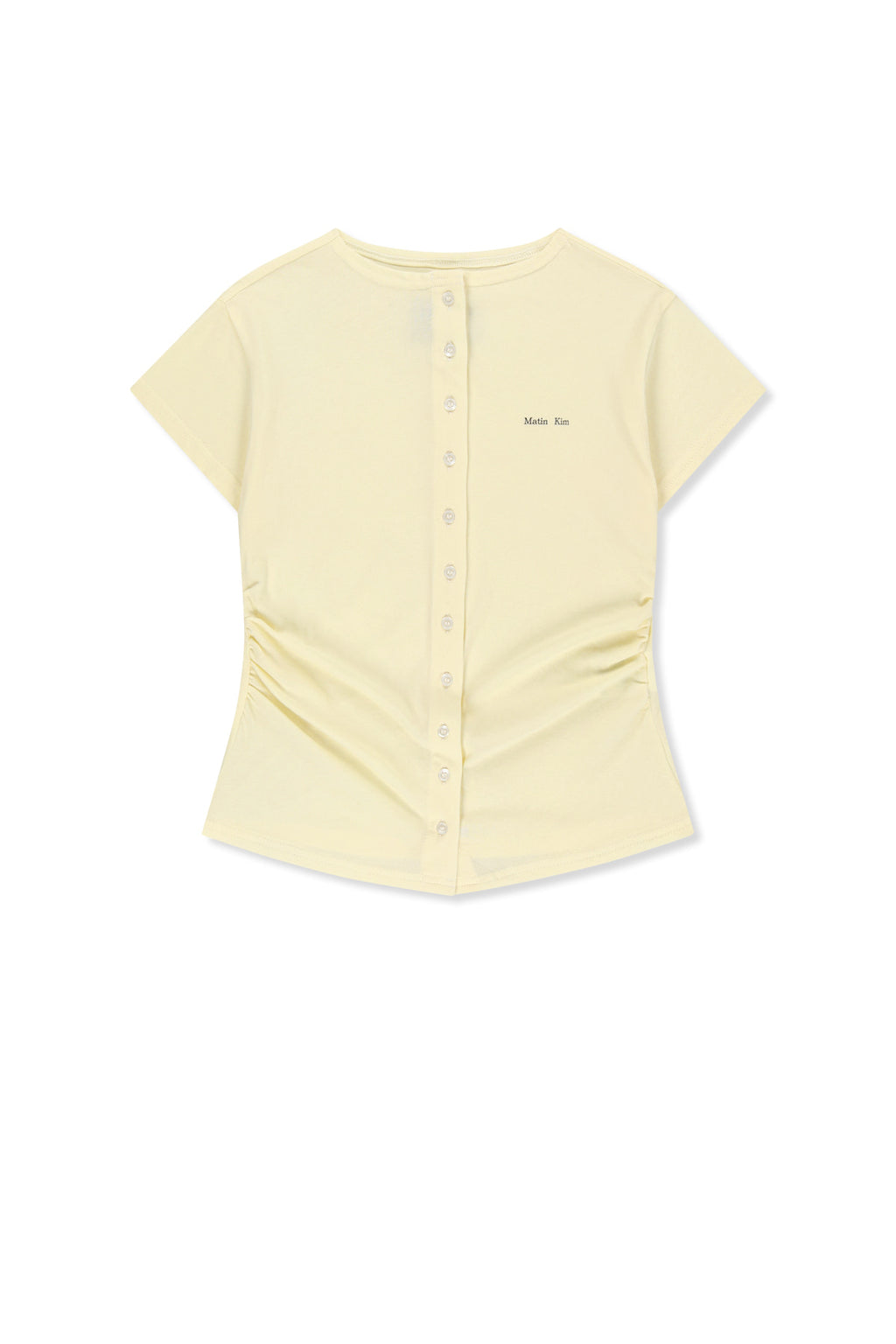 Matin Kim - Side Shirring Button Top (Cream) product image 1 | TRAB K-Fashion Australia