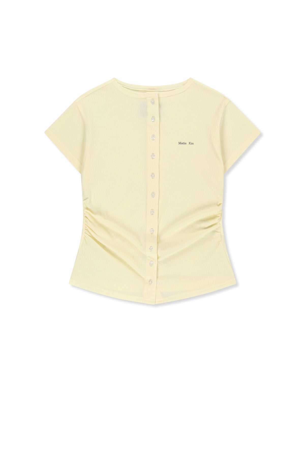 Matin Kim - Side Shirring Button Top (Cream) product image 1 | TRAB K-Fashion Australia