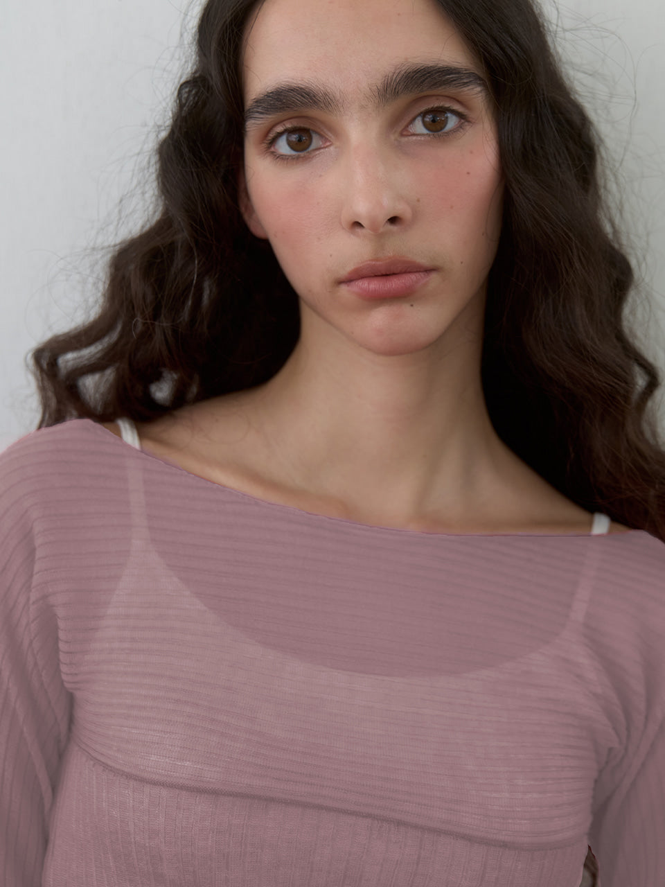 Kijun - Sheer Boatneck Knit Dusty (Pink) product image 7 | TRAB K-Fashion Australia