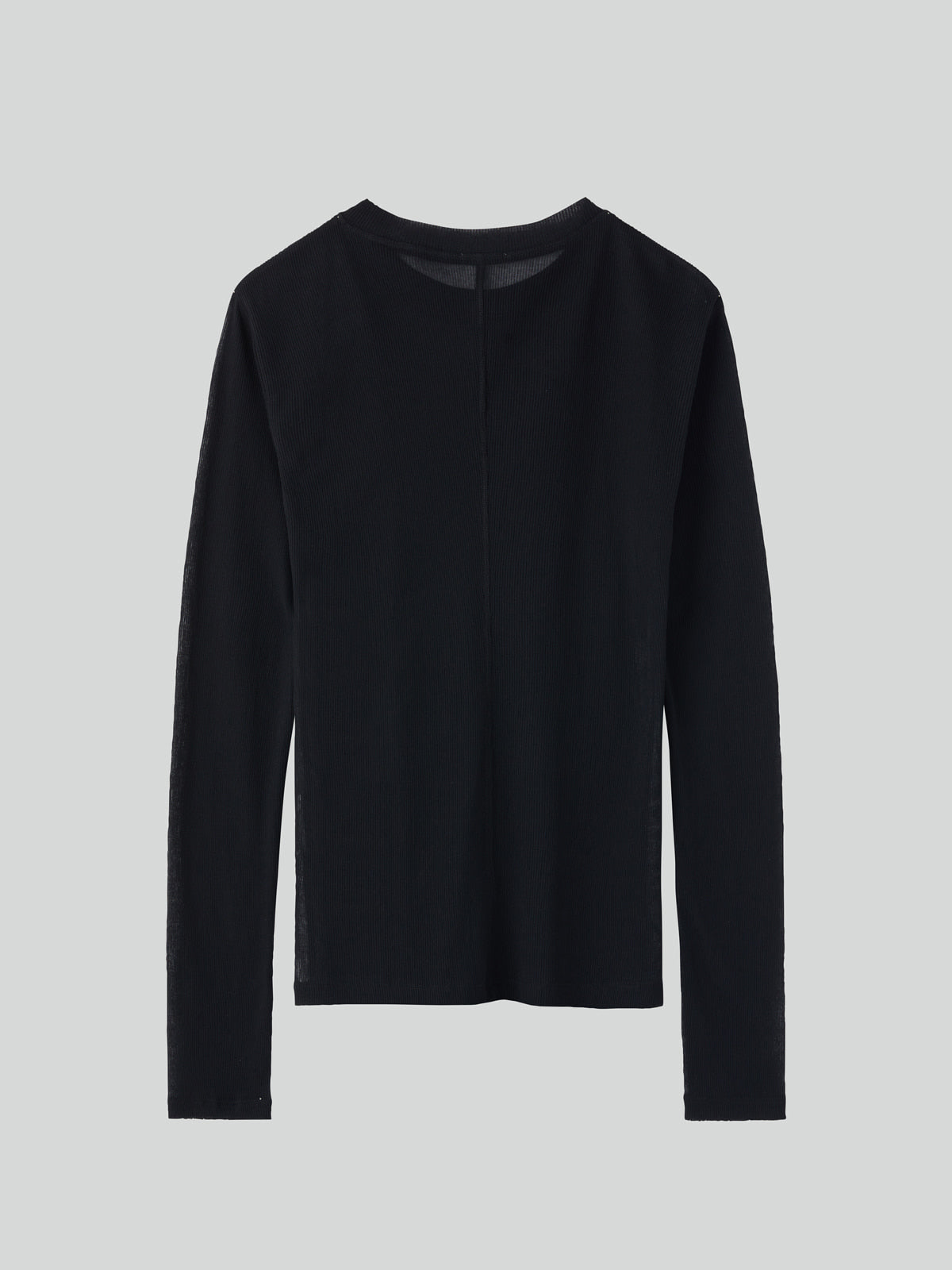 Recto - Sheer Jersey Long Sleeve Top (Black) product image 6 | TRAB K-Fashion Australia