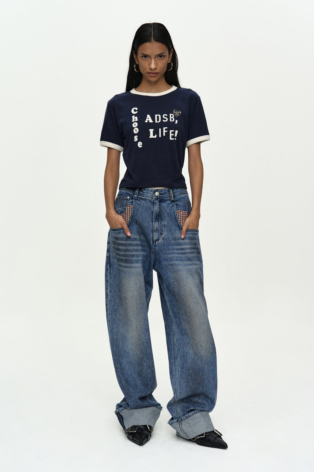 Andersson Bell - Oil Washed Rolled Up Jeans (Blue) product image 9 | TRAB K-Fashion Australia