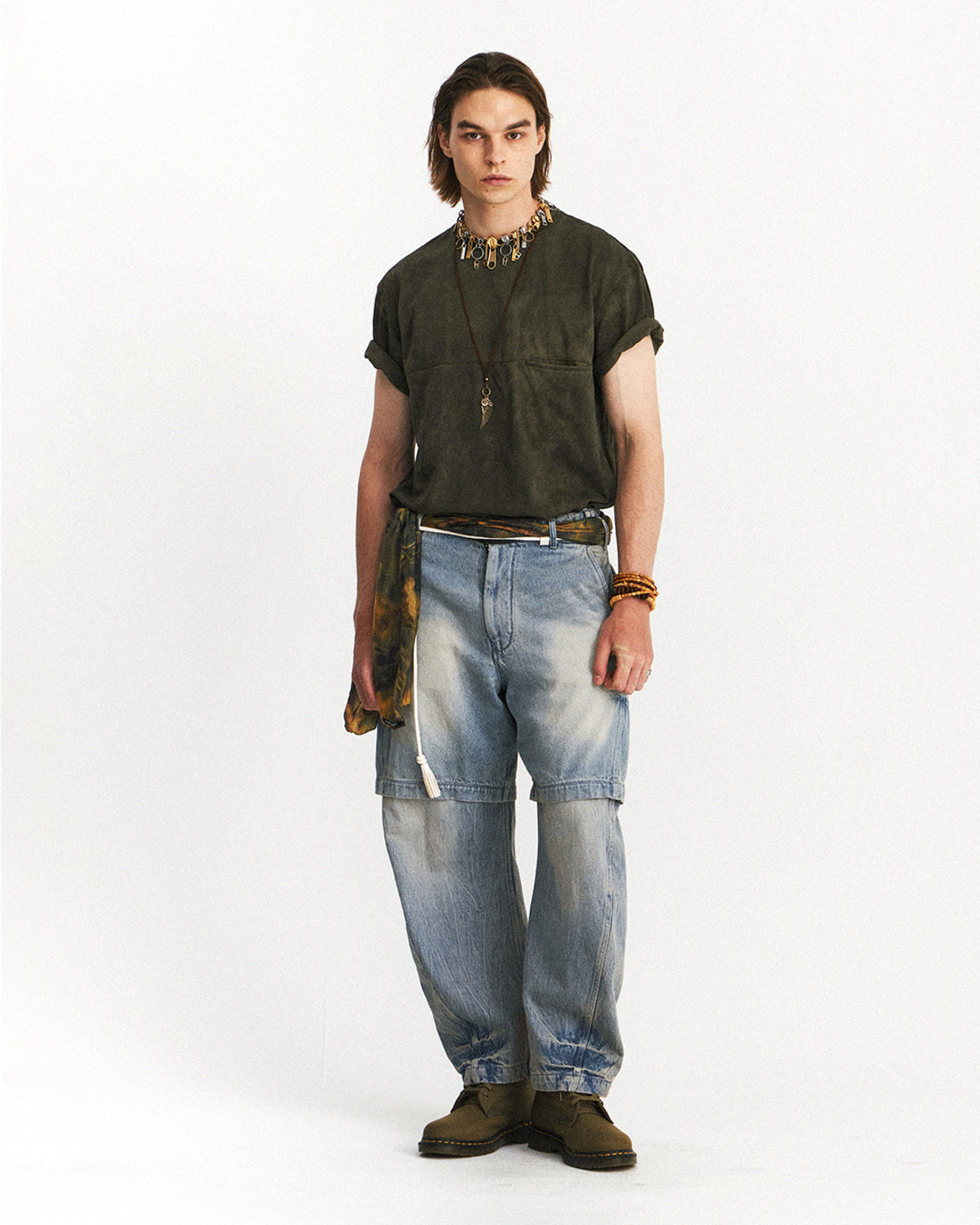 Eastlogue - Bleached Pocket T- Shirts (Olive) product image 1 | TRAB K-Fashion Australia