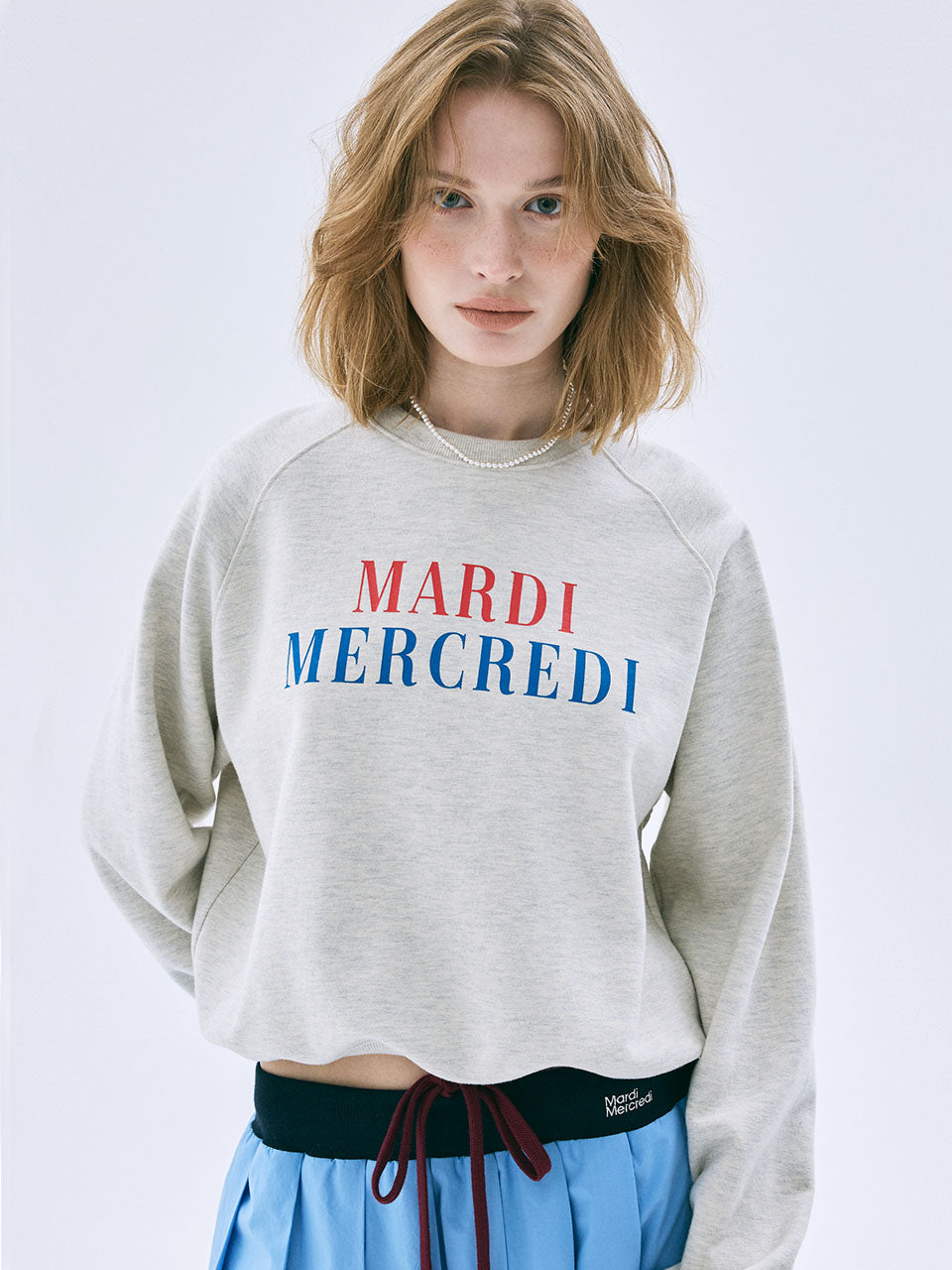Mardi Mercredi - Sweatshirt Raglan La Typo Francaise (Oatmeal) product image 1 | TRAB K-Fashion Australia