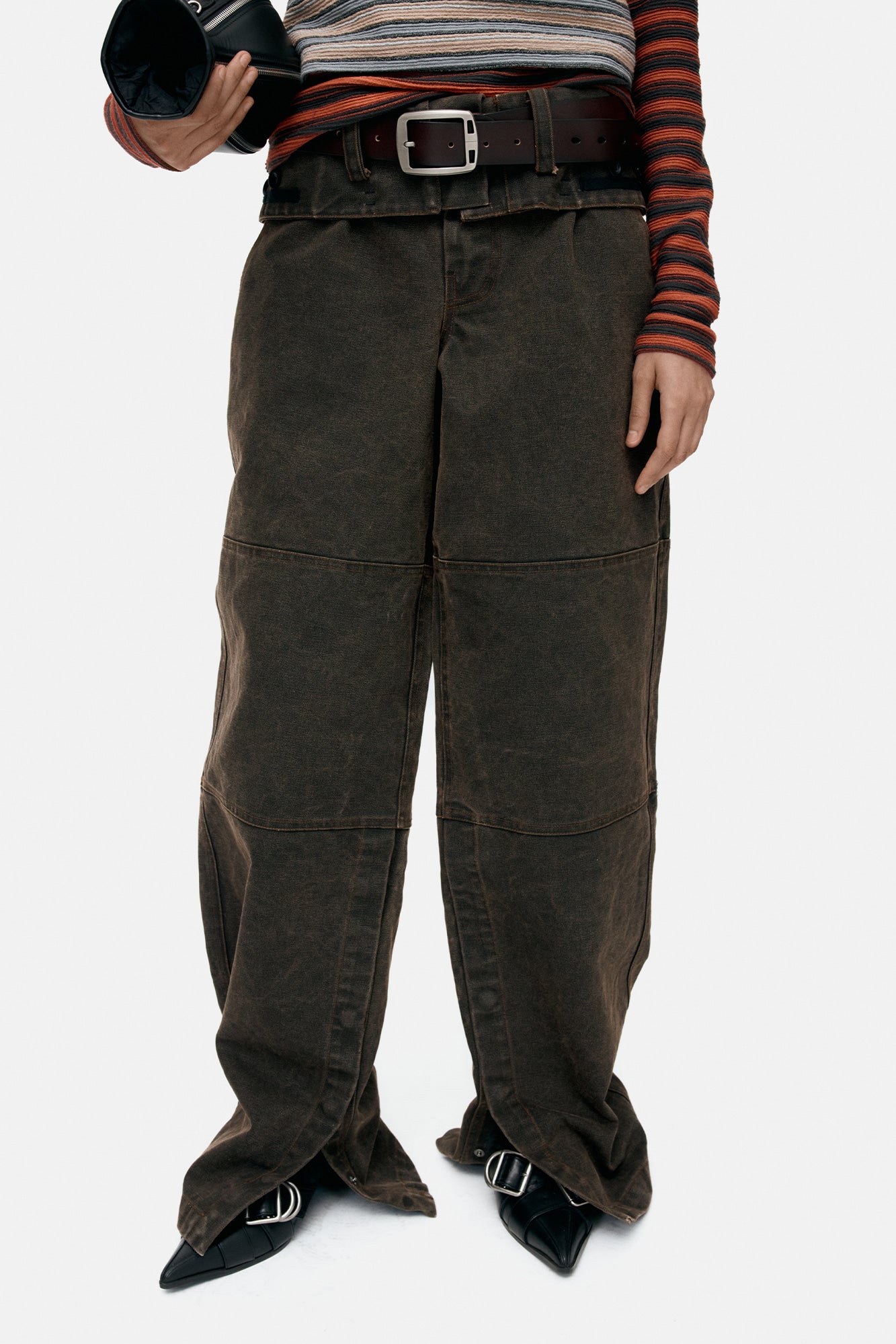Andersson Bell - Folded Work Pants (Brown) product image 4 | TRAB K-Fashion Australia