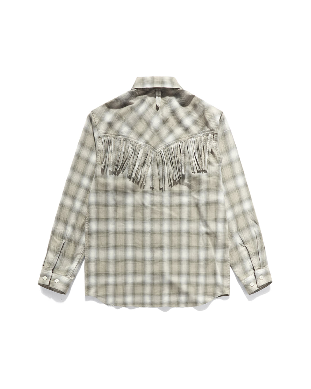 Eastlogue - Western Fringe Shirt (Sand Olive Check) product image 2 | TRAB K-Fashion Australia