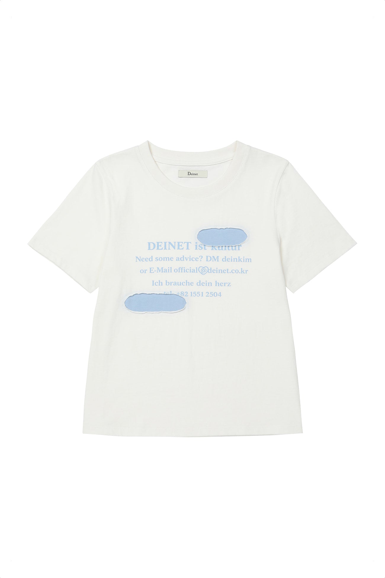 Deinet - Patched Lettering T-Shirt (White) product image 1 | TRAB K-Fashion Australia