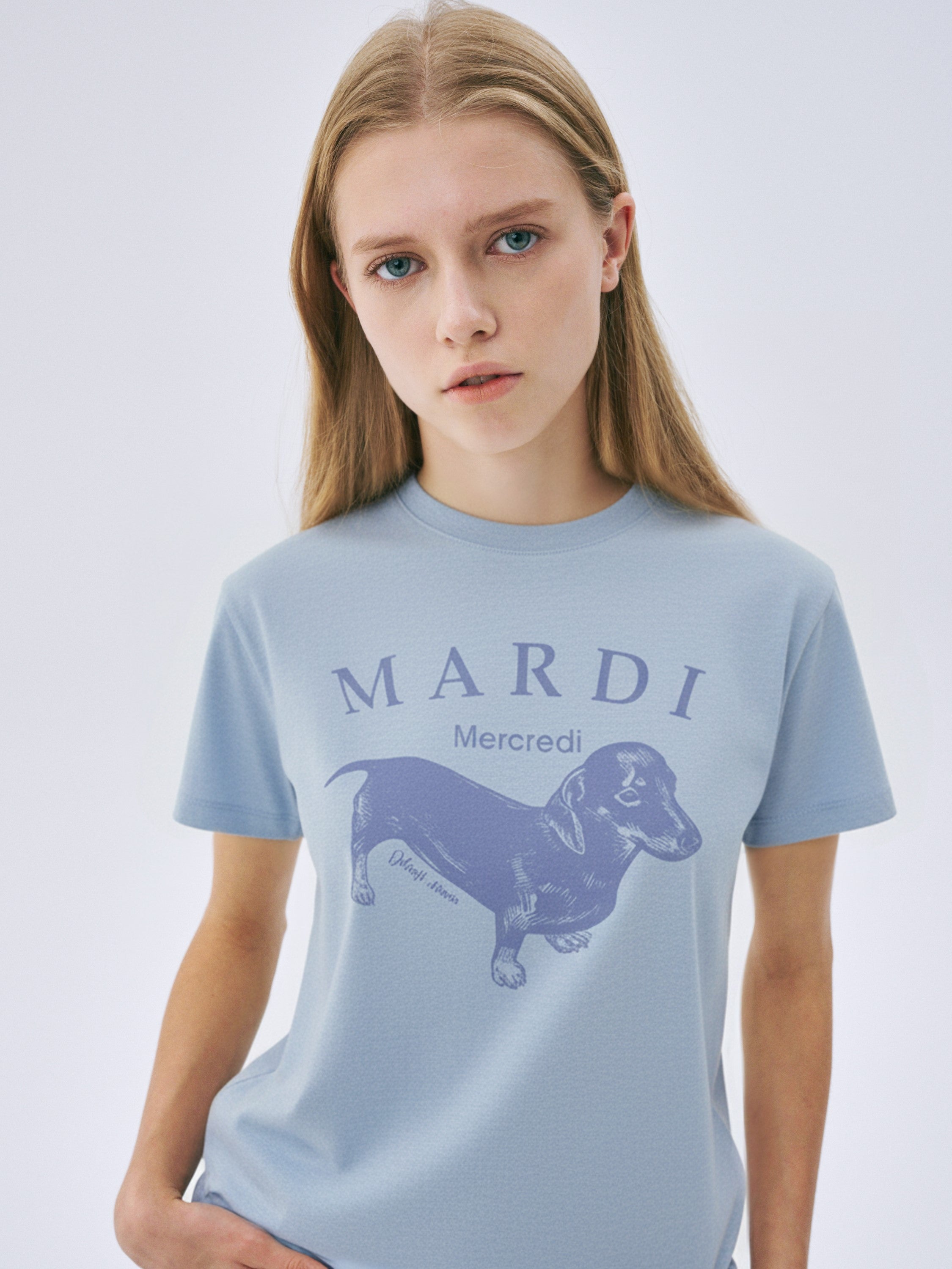 Mardi Mercredi - Slim Tshirt Ddanji Pastel (Sky) product image 1 | TRAB K-Fashion Australia