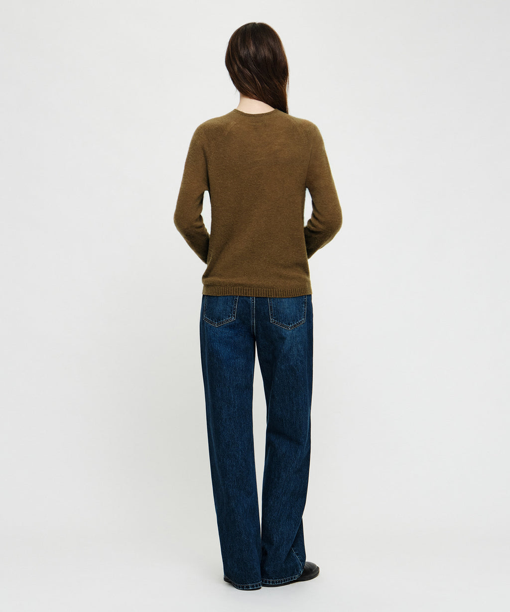 Marithe & Francois Girbaud - [Pre-order – Ships 19 Oct] Straight Damaged Slub Melange Denim Pants (Dark Blue) product image 5 | TRAB K-Fashion Australia