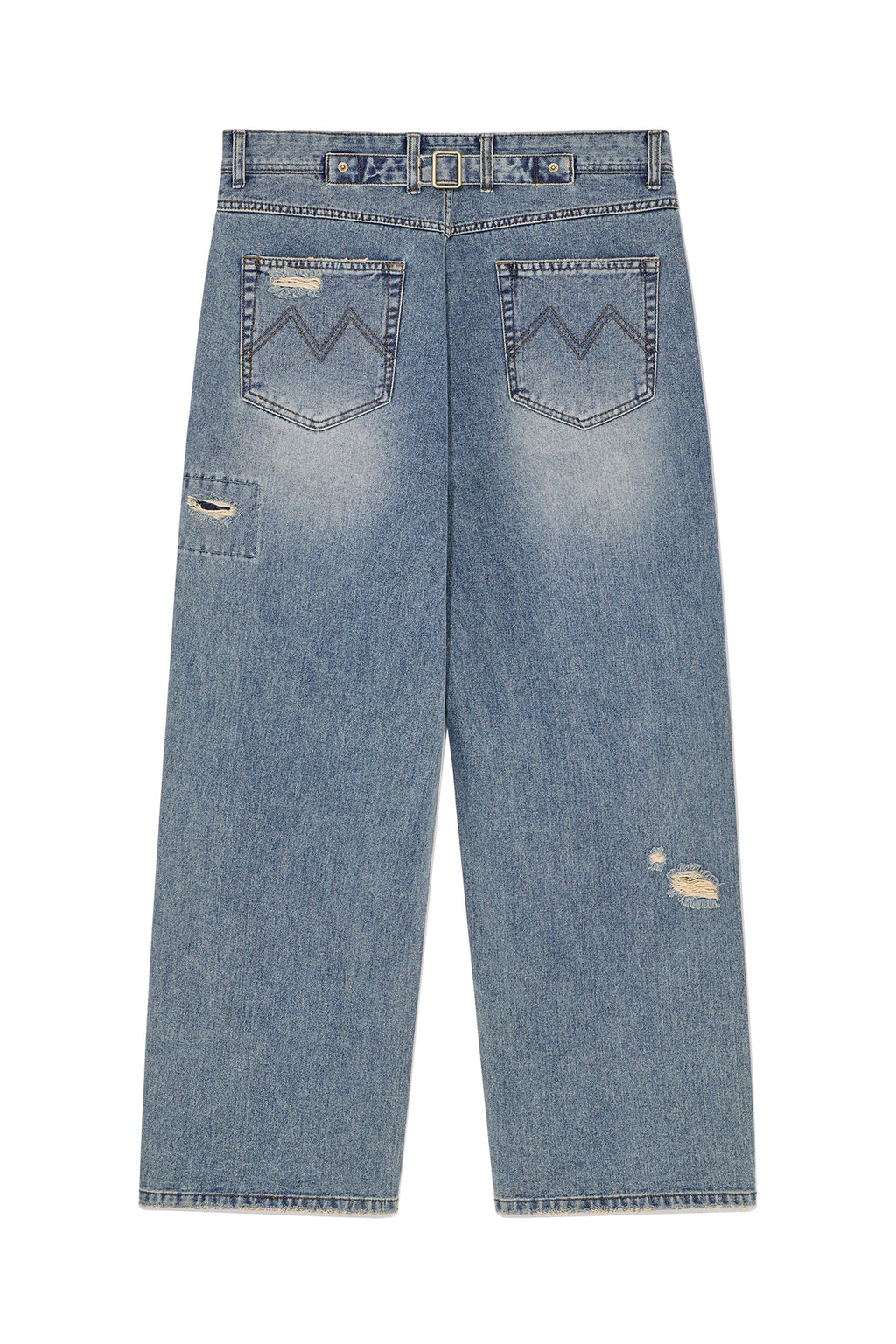 Matin Kim - Destroyed Vintage Wide Denim Pants (Light Blue) product image 2 | TRAB K-Fashion Australia