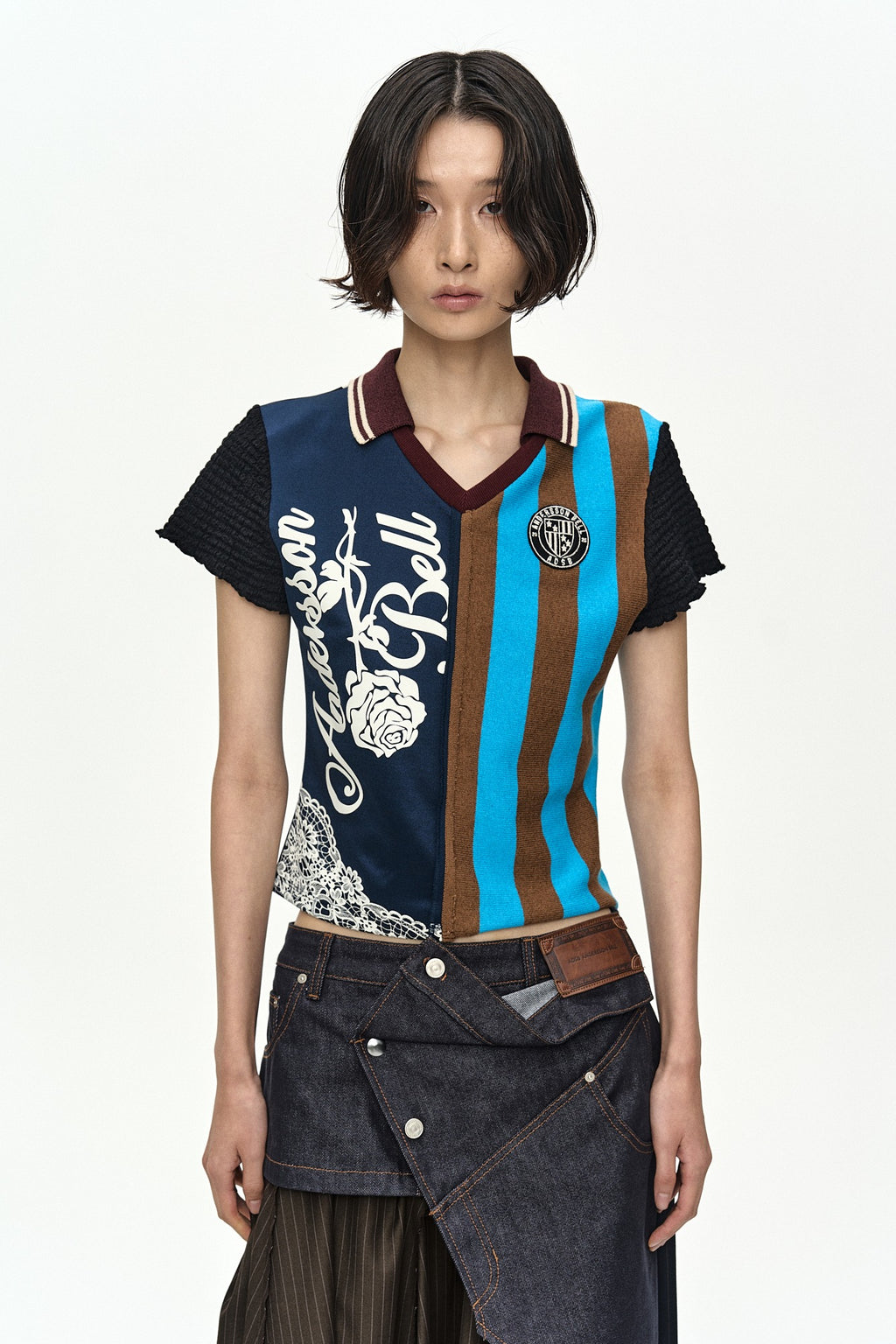 Andersson Bell - Reworked Football Collar Top (Navy/Blue) product image 1 | TRAB K-Fashion Australia